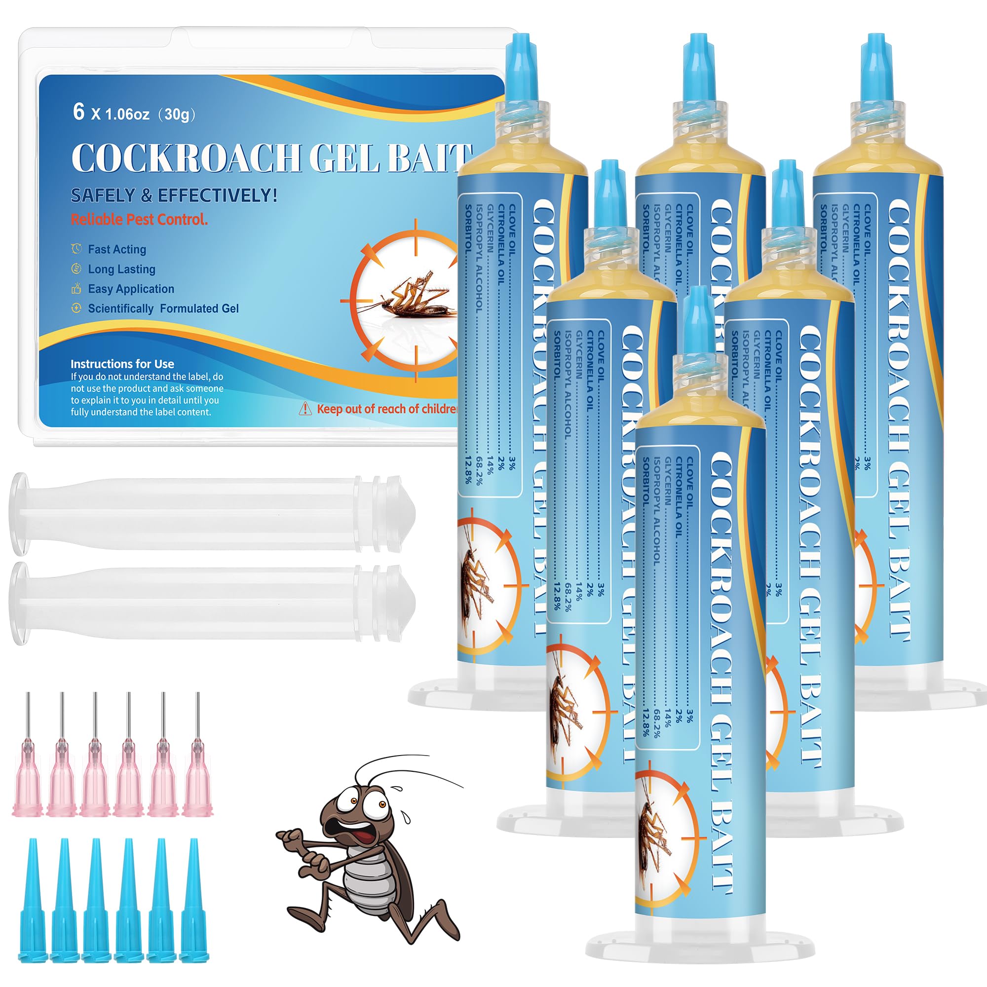 6 Stück Kakerlake Abwehrmittel, 6 * 30G Kakerlakenschutzmittel, Langanhaltender Kakerlakenabwehr für Innen und Außen, für Küche, Bad, Garage und Keller