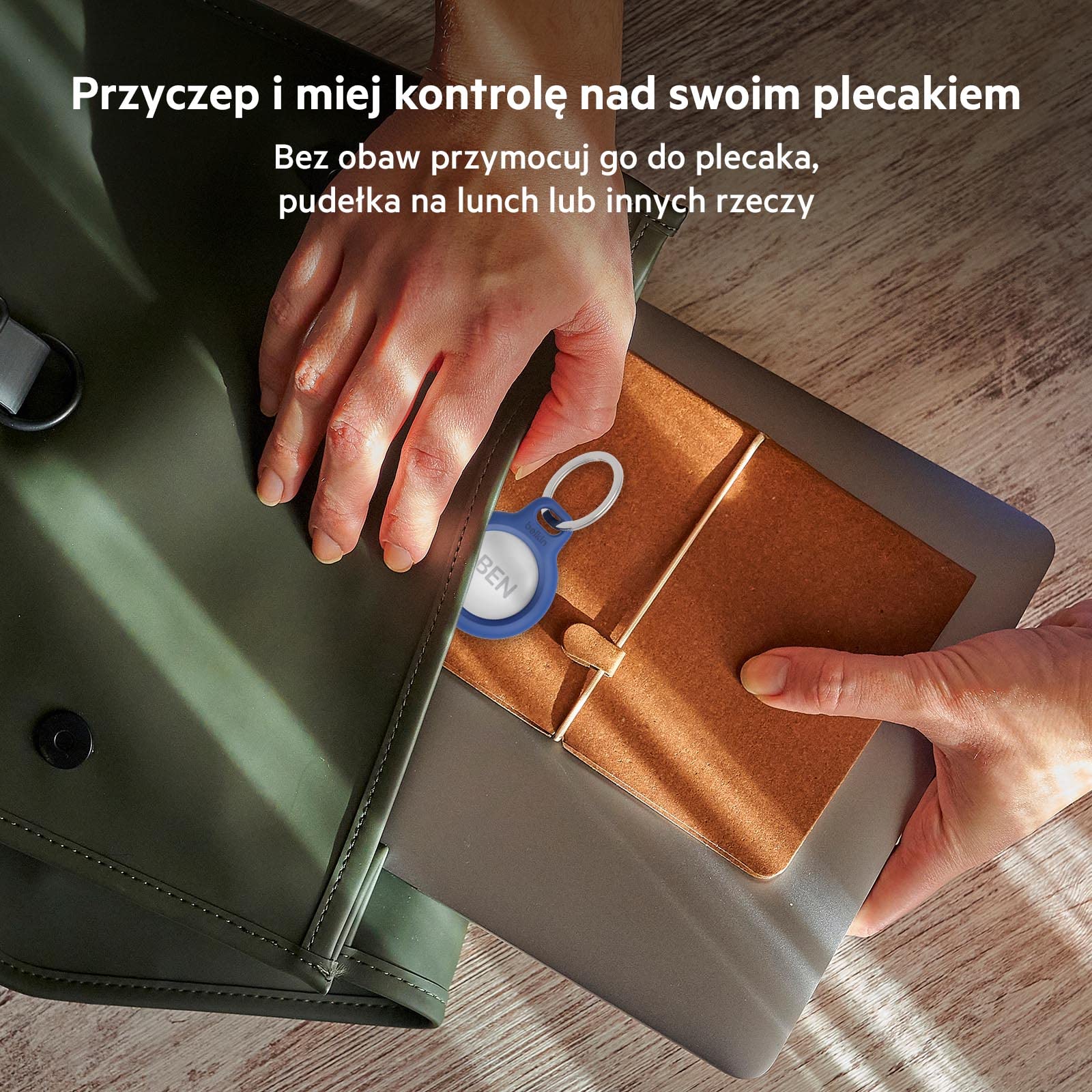 Belkin Etui na Apple AirTag z Kółkiem na Klucze (4 Szt.), Odporne na Zarysowania Etui z Otwartą Przednią Częścią i Podwyższonymi Krawędziami, Akcesorium do Kluczy, Zwierząt, Bagażu itp. – Niebieskie