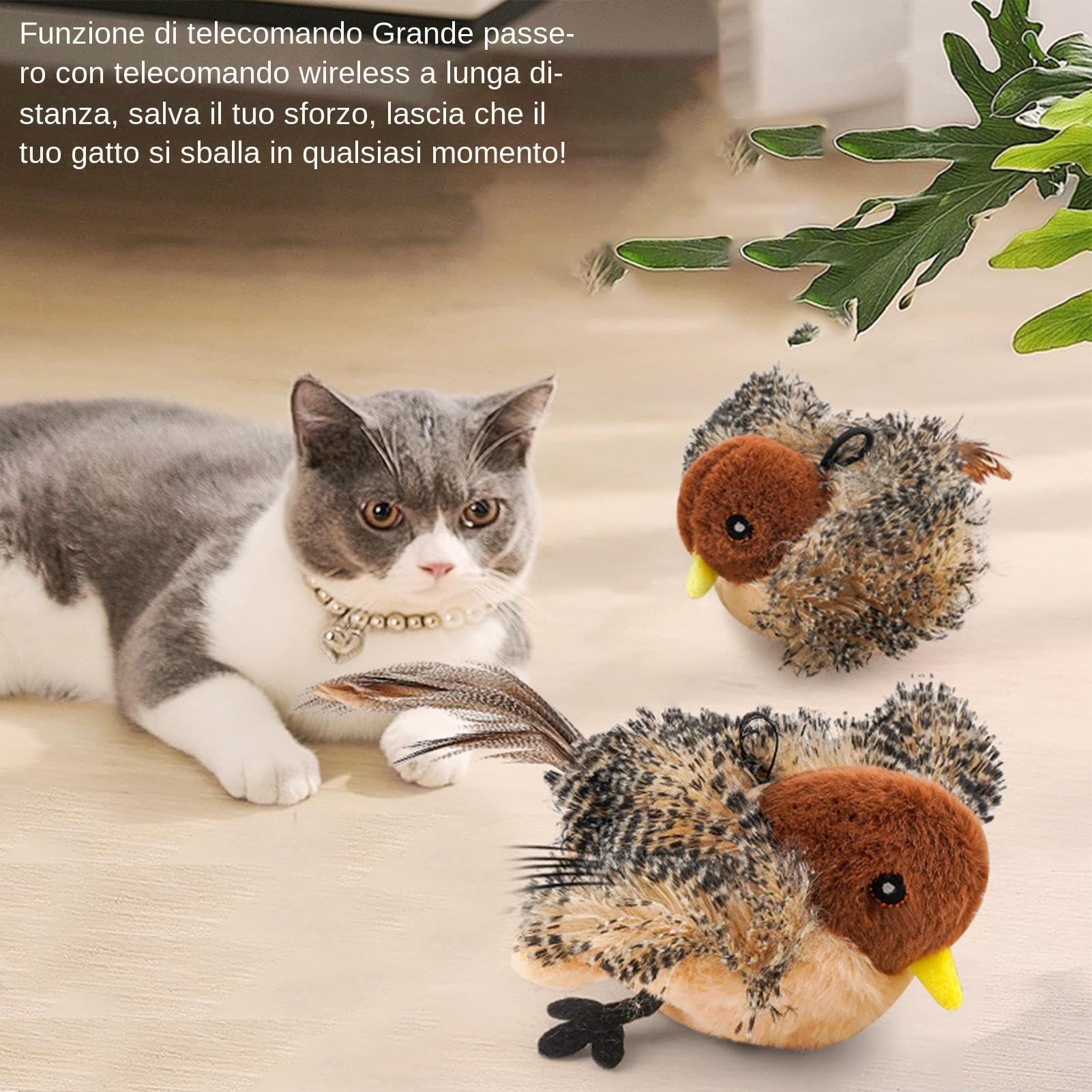 Giocattolo Interattivo Per Gatti Con Telecomando - Auto RC Ricaricabile USB, Anti-Ostacoli