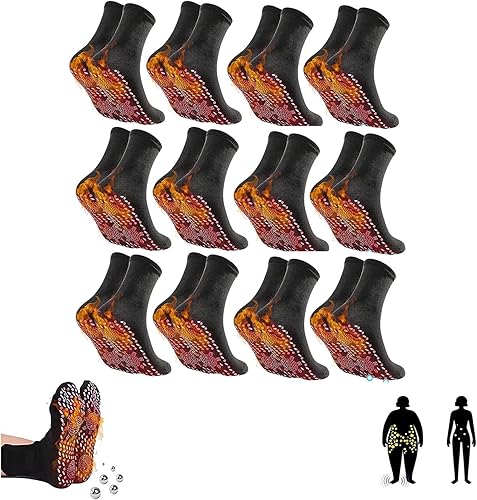 ROUDW 3 pares de calcetines moldeadores de turmalina para acupresión y autocalentamiento calcetines de salud para adelgazar la salud de turmalina