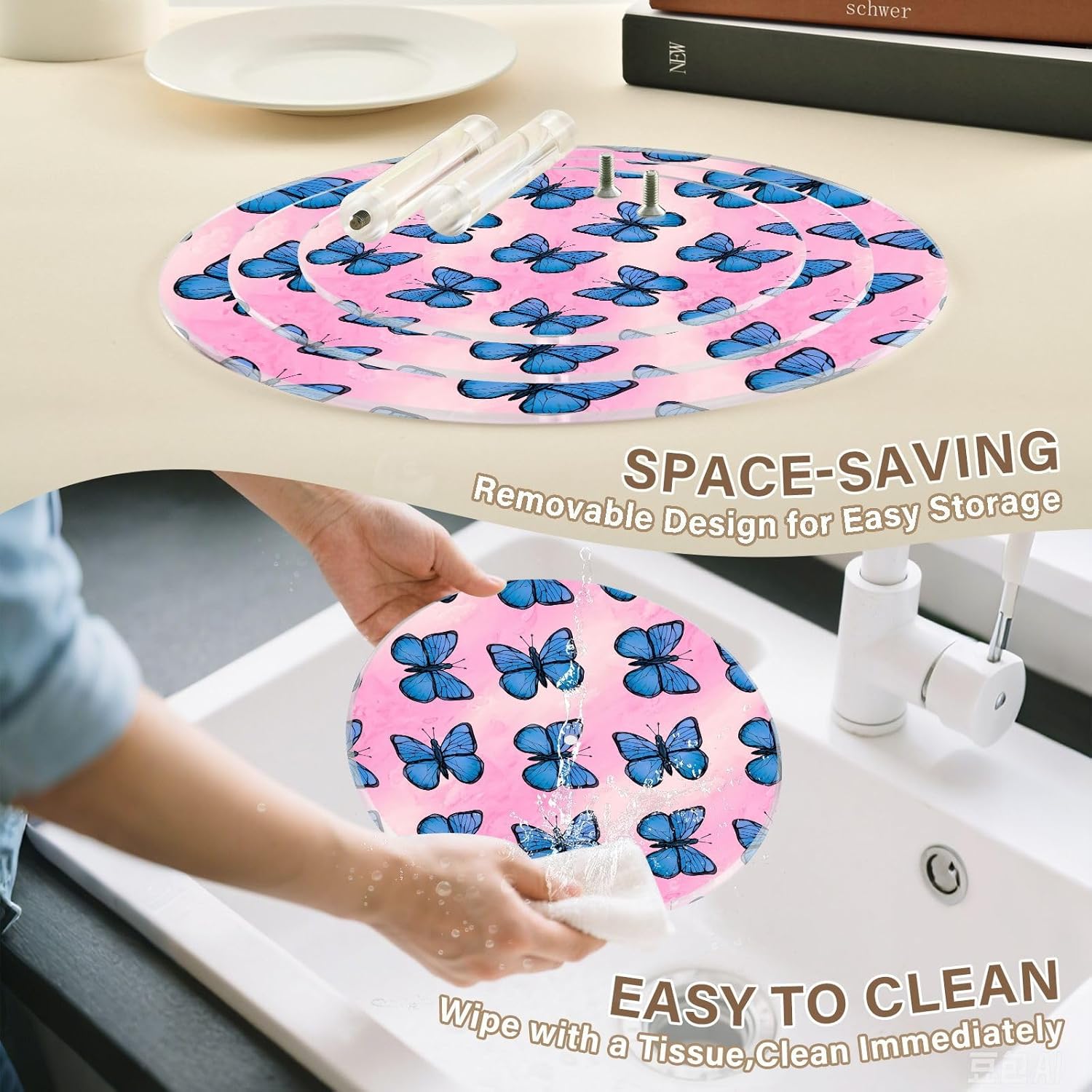 Butterfly 3 Tier Acrylic Cupcake Stand, Cupcake Stand for 34 Cupcakes for Weddings, Christmas,Holidays,Parties,Birthday,Printed Cupcake Tower 23300404