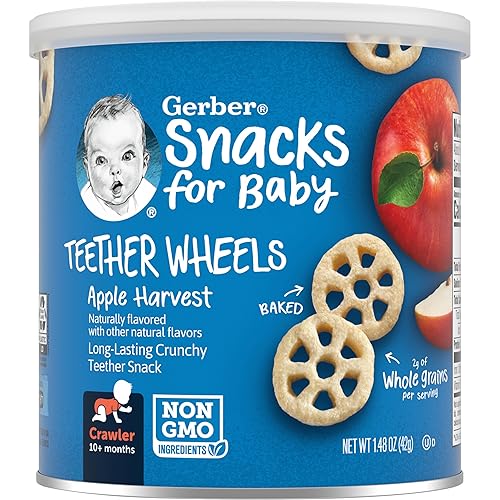 Gerber Graduados dedo alimentos Botes de cosecha Apple Wagon Wheels, 1.48 oz (Paquete de 6)