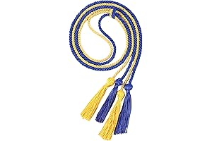 Majestic Royal Blue & Gold Double Graduation Honor Cords - 68" Epitome of Academic Success