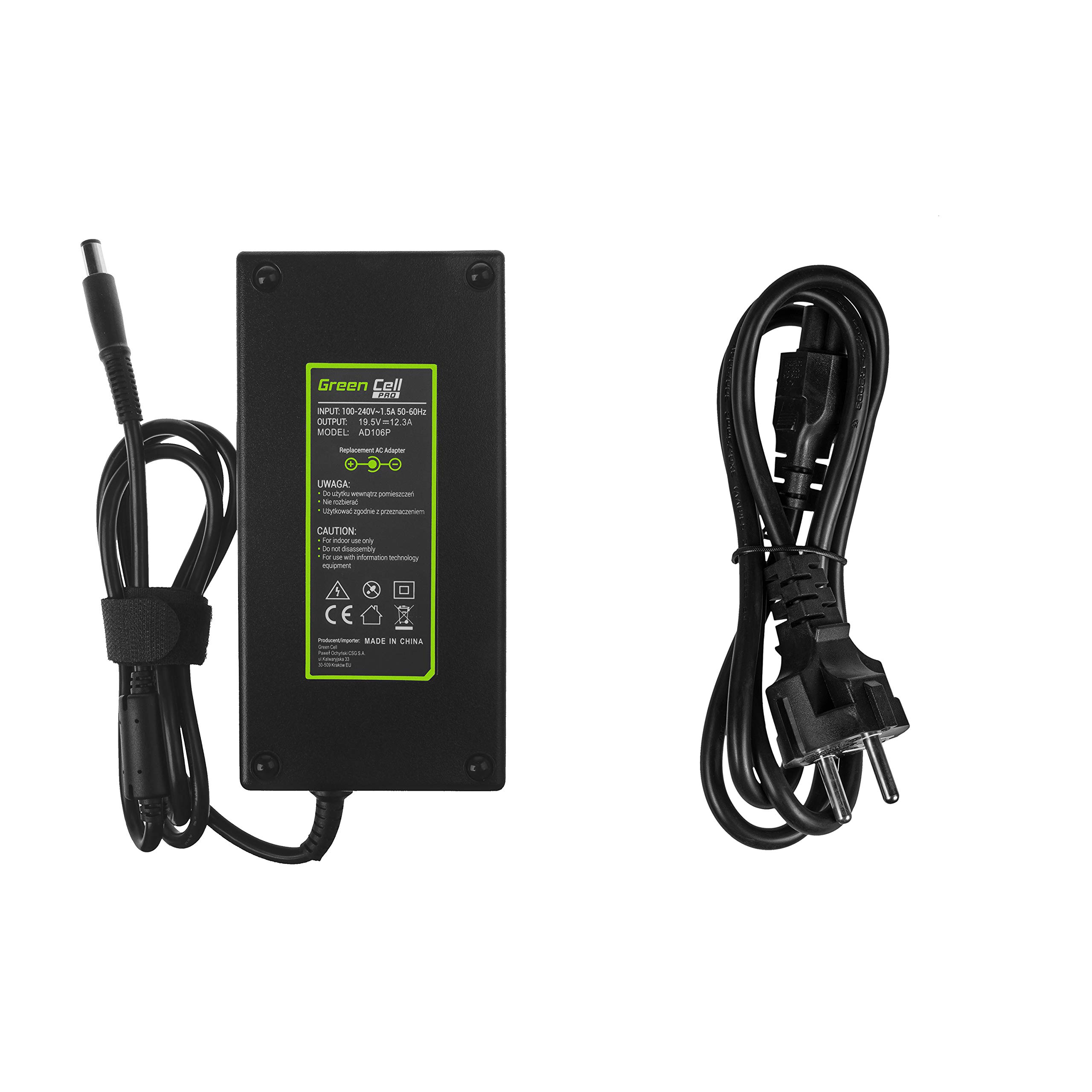 GC PRO Caricabatterie per Dell Precision M6500 M6600 M6700 M6800 Alienware X51 R2 M17x Laptop Notebook Portatile Caricatore Alimentatore (19.5V 12.3A 240W)