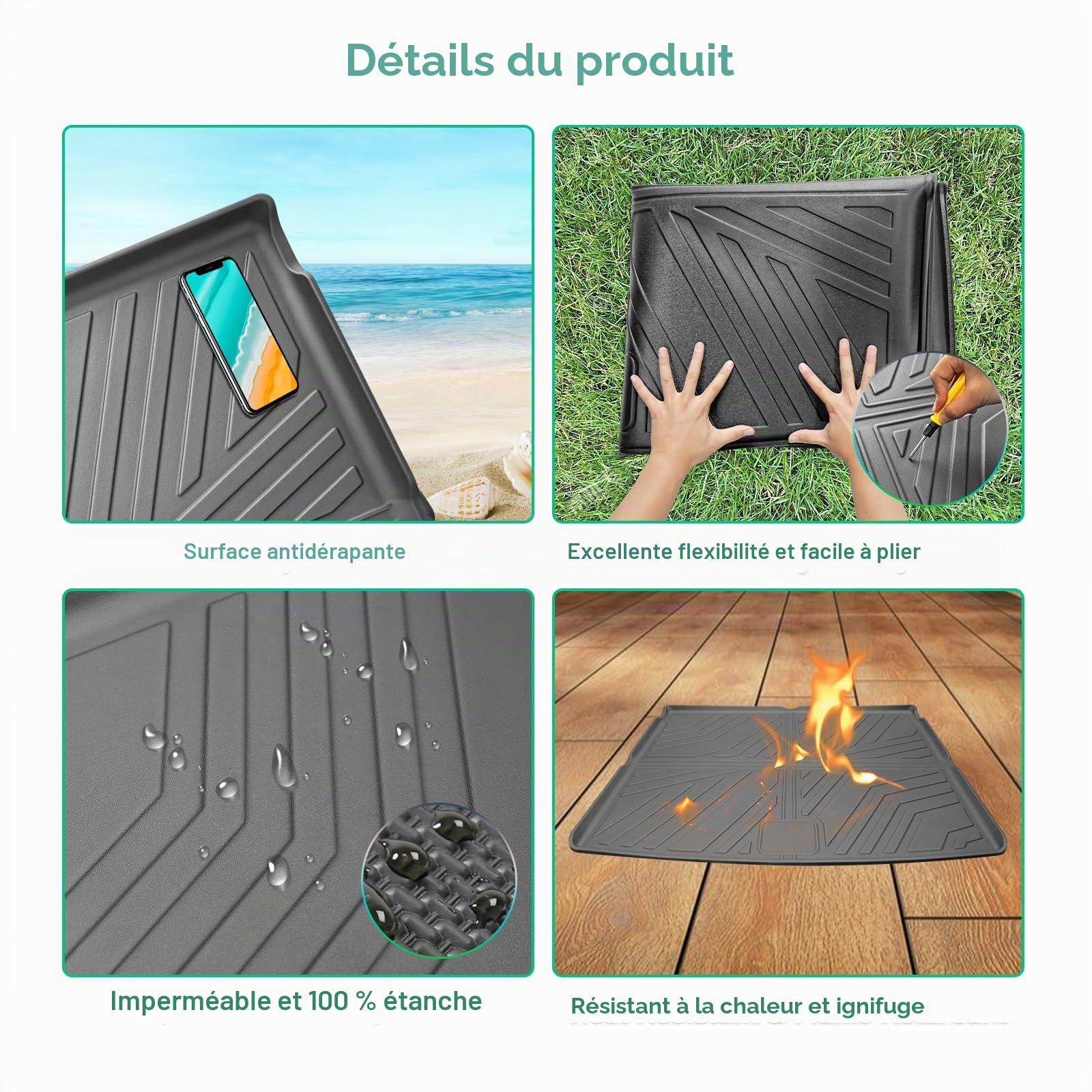 GAFAT Compatible avec Cupra Terramar 2025 2026 Hybrid/Plug-in Hybrid Tapis de Coffre, Facile à Plier, TPE Protecter Toutes Saisons, Bord Haut, Originale Scanner 3D, Terramar Accessoires (Supérieur)