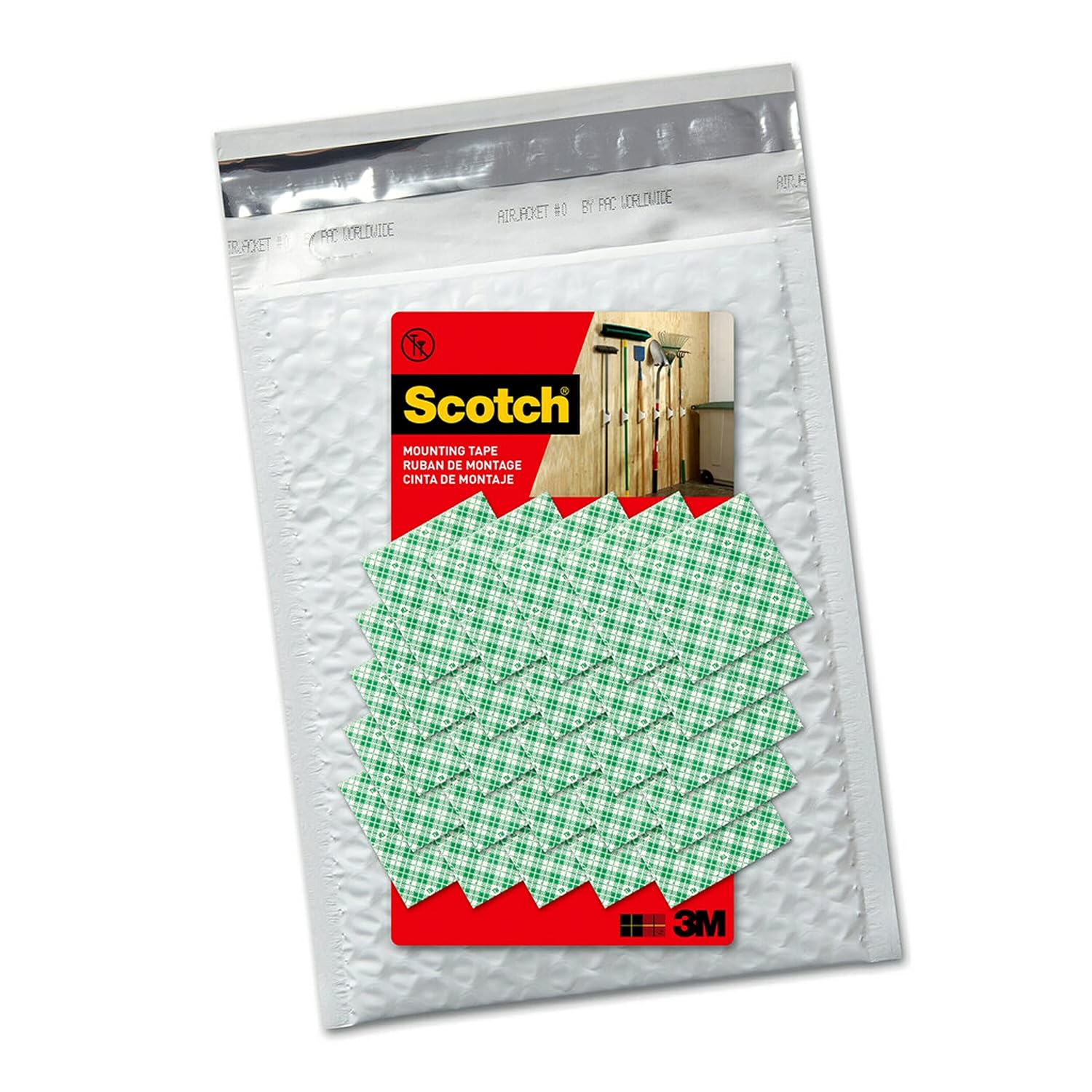 Scotch Permanent Mounting Squares, 4 Squares Holds up to 1 lb, 100 x 1