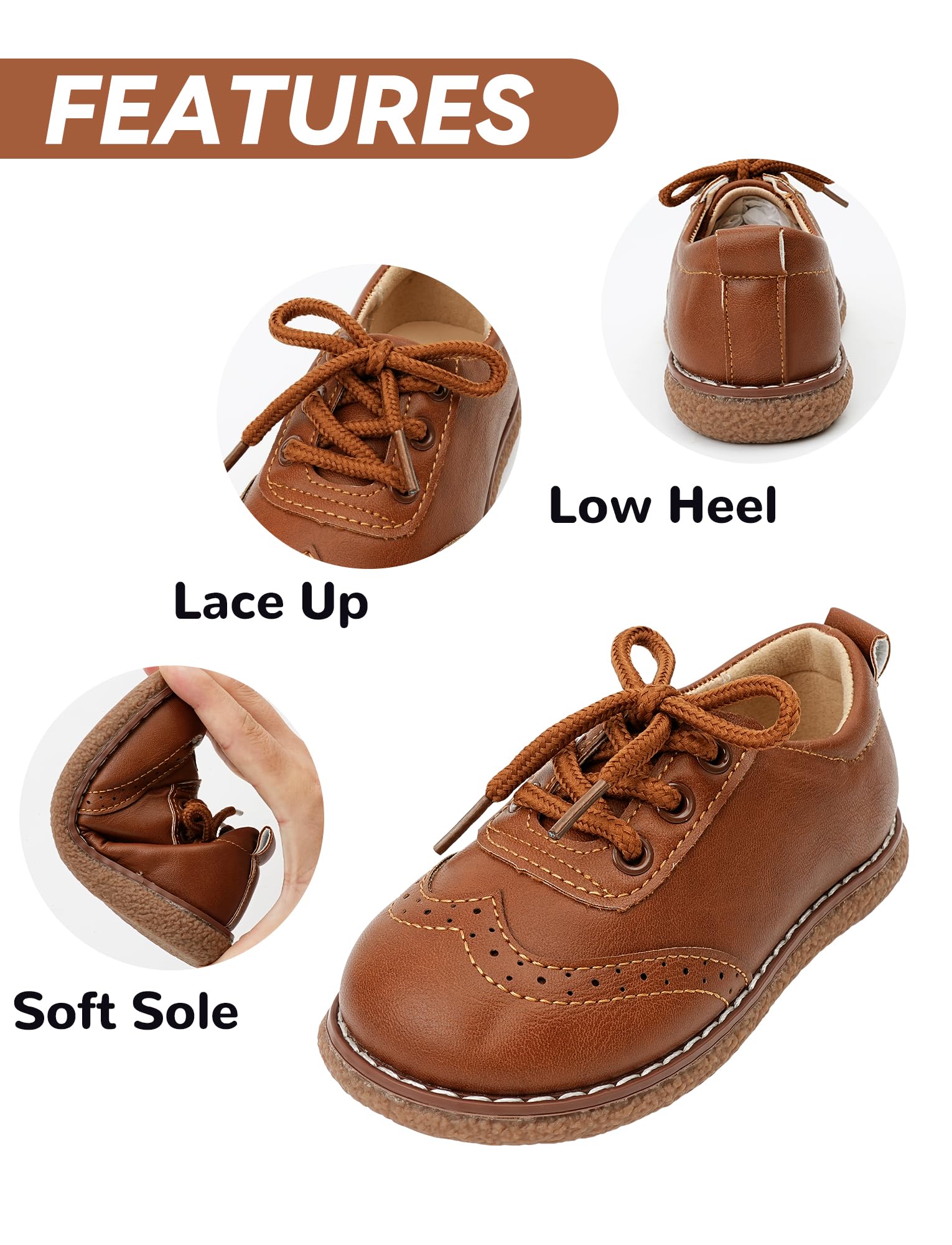 Happy Cherry Kinder Schnürhalbschuhe Jungen Mädchen Kunstleder Anzugschuhe Elegante Hochzeit Party Schuluniform Schuhe