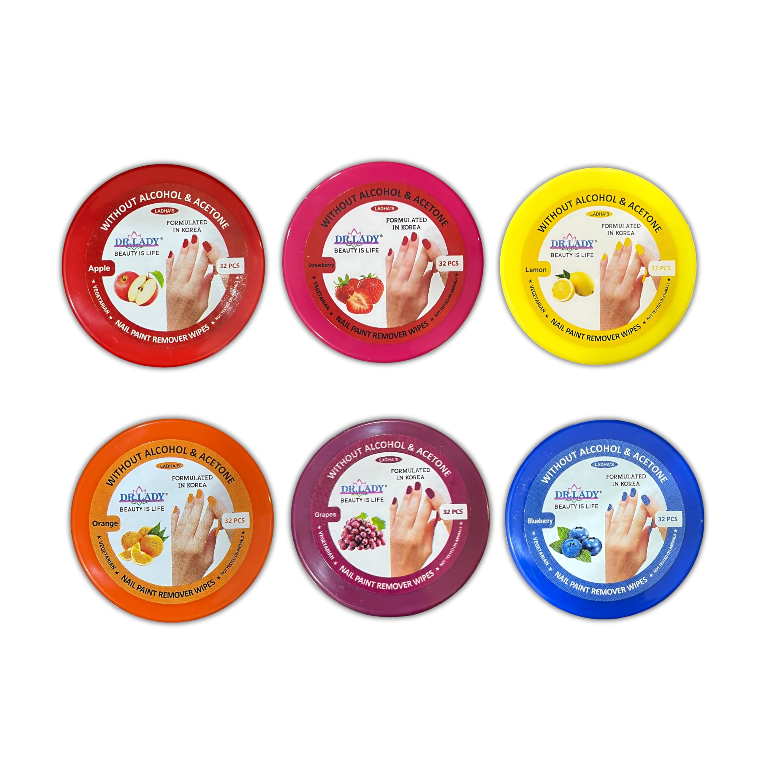 ADOERE 192Pcs Nail Polish Remover Round Pads Nail Paint Removing Wet Wipes, Multi-Fruit Flavored Nail Enamel Removal Tissue, (6 Boxes)-image-3