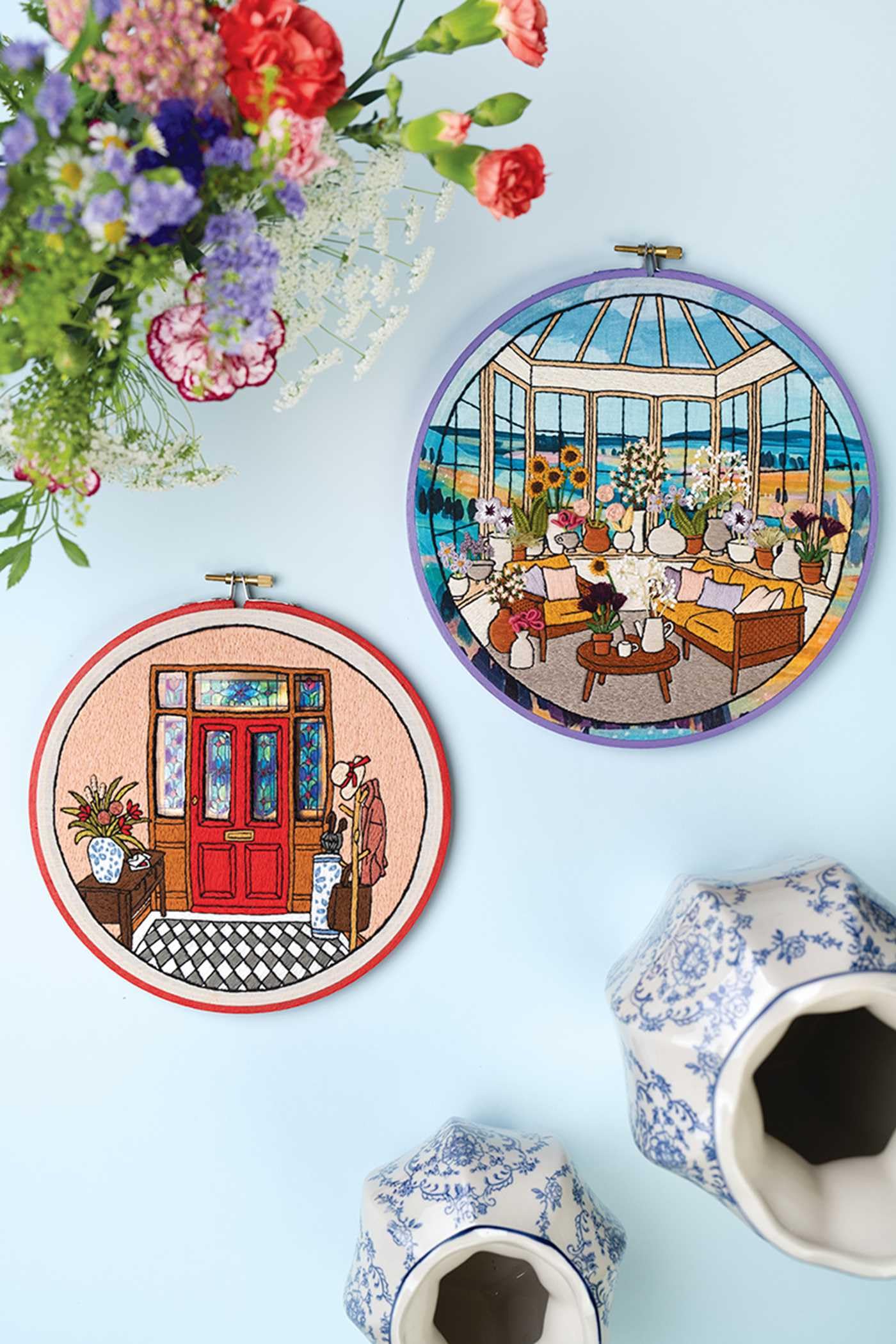Embroidered Interiors: Stitch 11 Charming Spaces; Skill-Building Techniques