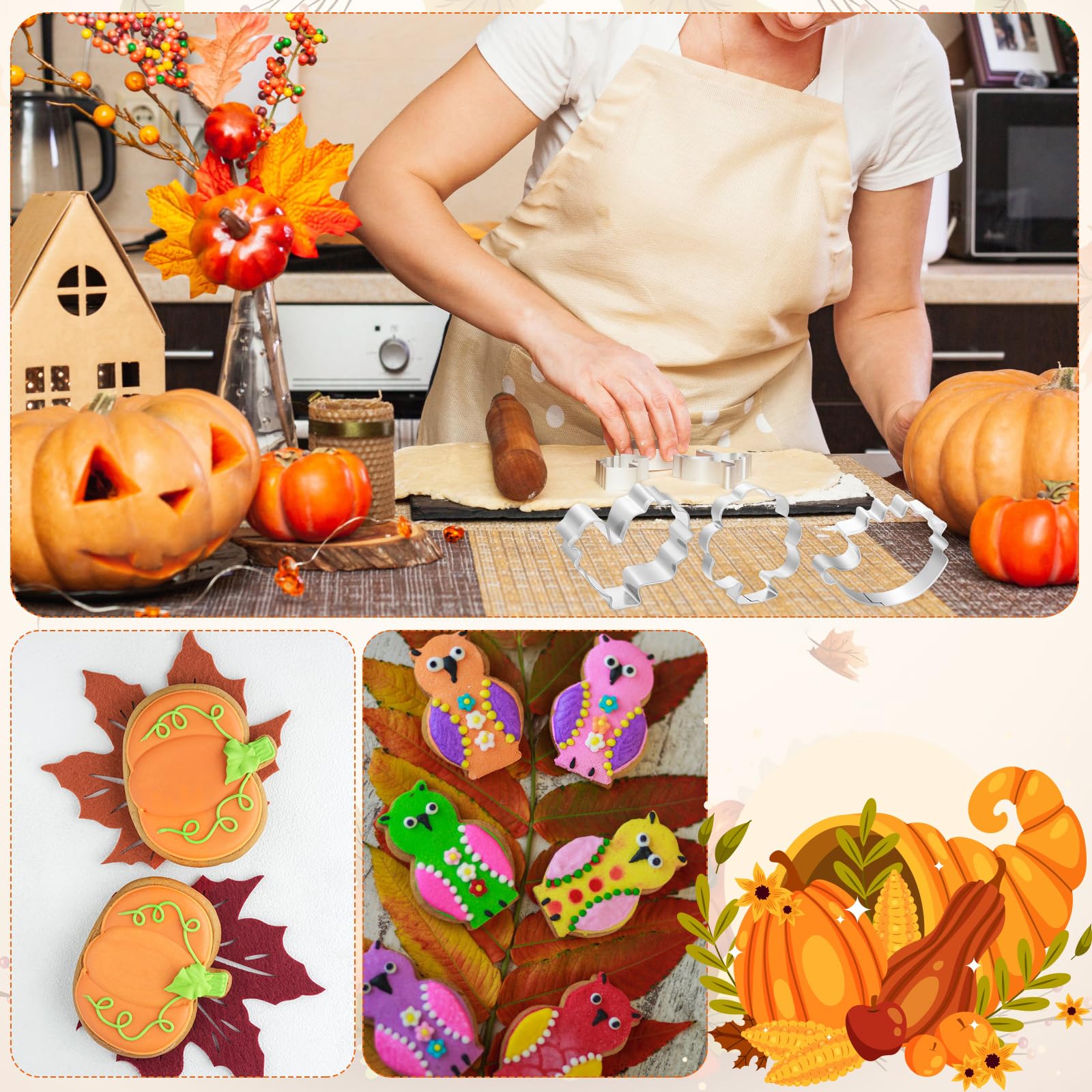 Edelstahl Ausstechformen Set – 16 Teile Für Halloween, Weihnachten & Kekse Backen