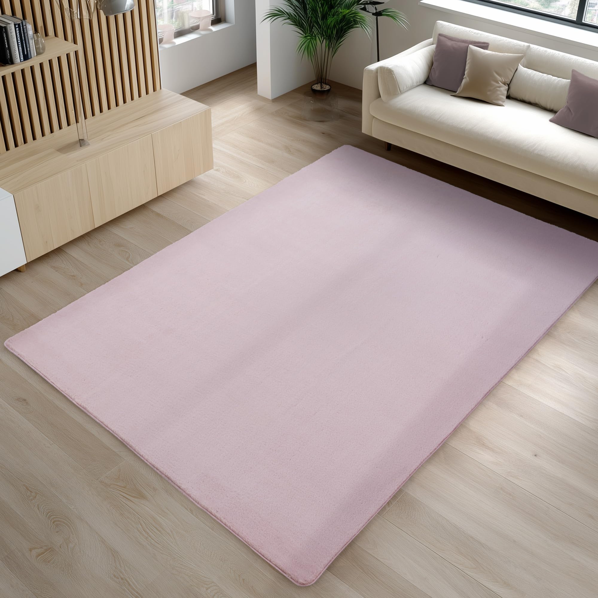Carpetsale24 Teppich Kurzflor - Rechteckig, Rund & Läufer, waschbarer Rutschfester Teppich, weich, modernes einfarbiges Design für Wohnzimmer, Schlafzimmer, Küche & Kinderzimmer.