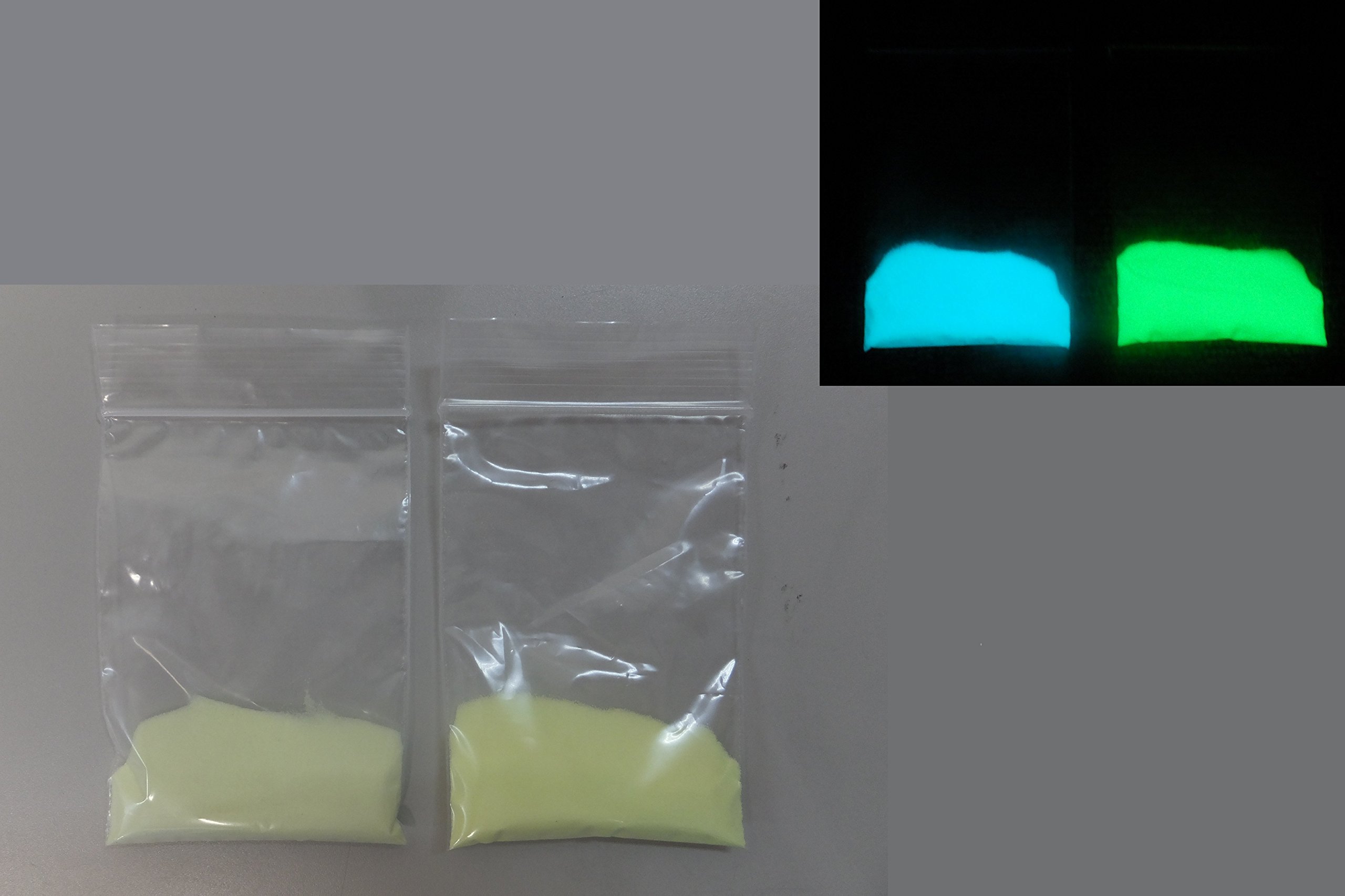 Amazon | 高輝度タイプ蓄光顔料 粒径 75～100μ 青緑色発光・黄緑色発光