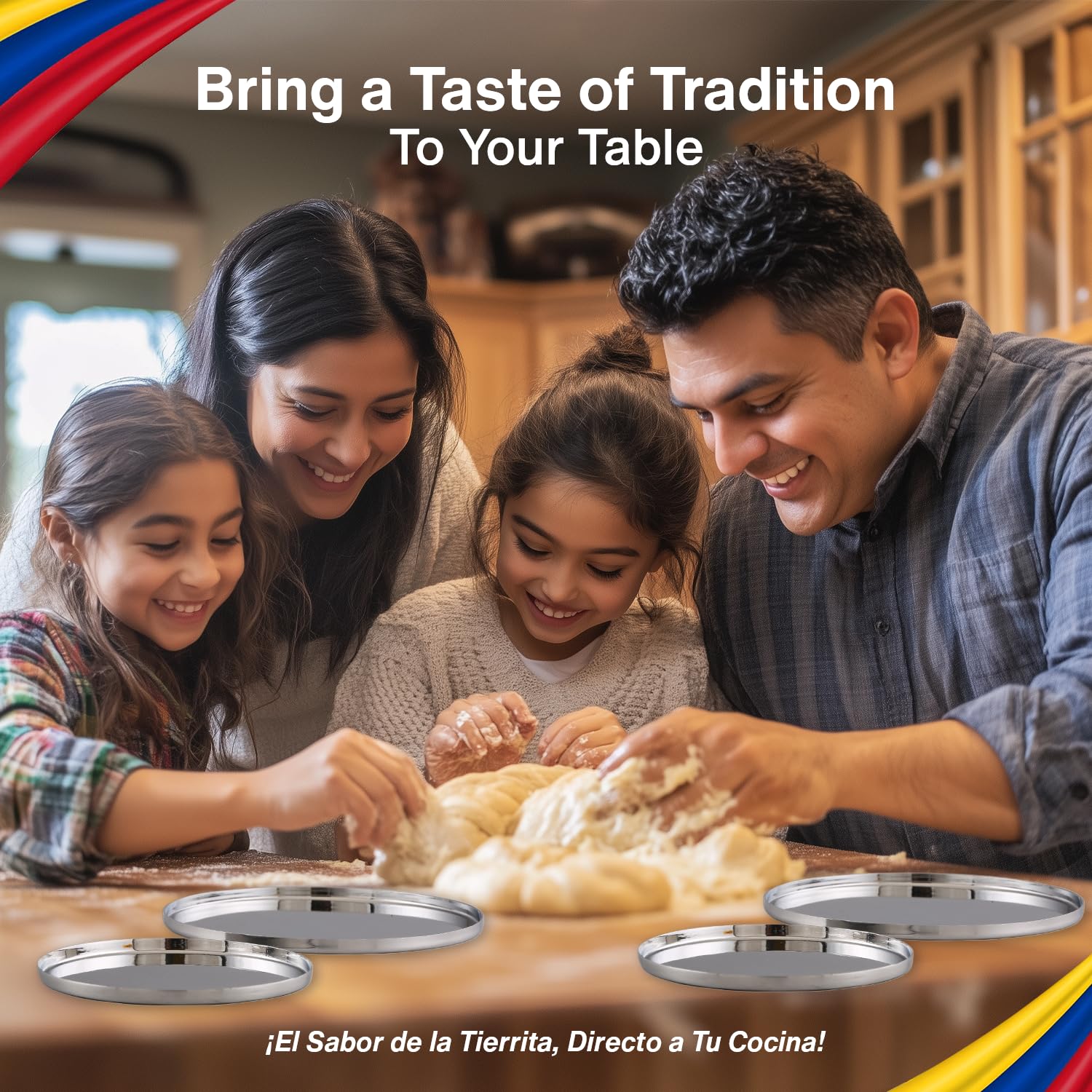 TraditionTools Stainless Steel Arepa Mold Kit with Gift Box - Double Sizes (5.9