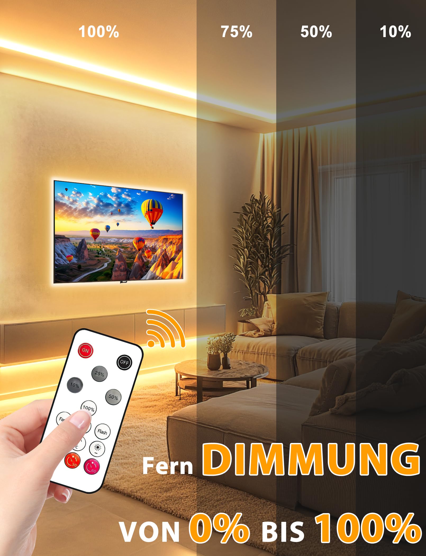 Lamomo Striscia LED COB bianco caldo, dimmerabile, 5 m, impermeabile, 3000 K, con telecomando, larghezza 10 mm, in silicone, flessibile, per camera da letto, interni, esterni, cucina, decorazione