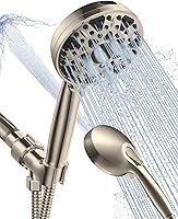 Vista 8 de Shower Head With Handheld 7 Settings High Pressure, Built-in Power Wash, 5" High Powerful Hand Held Rain Showerhead with Stainless Steel Hose and
