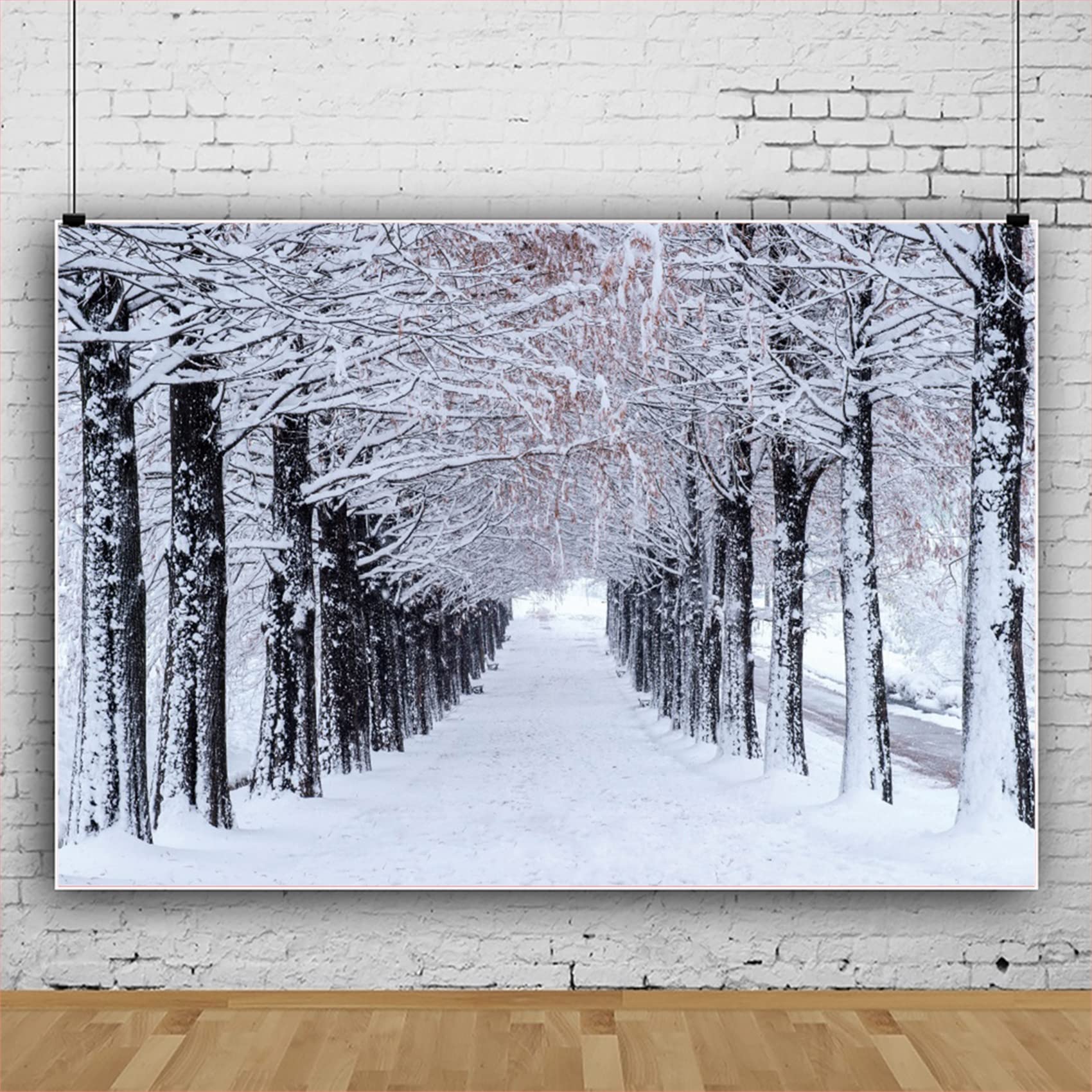 OERJU Winterwald Fotohintergrund – 3,6 X 2,4 M, Mit Weihnachtsbäumen & Schnee | Für Weihnachtsfotos, Dekoration, Studio
