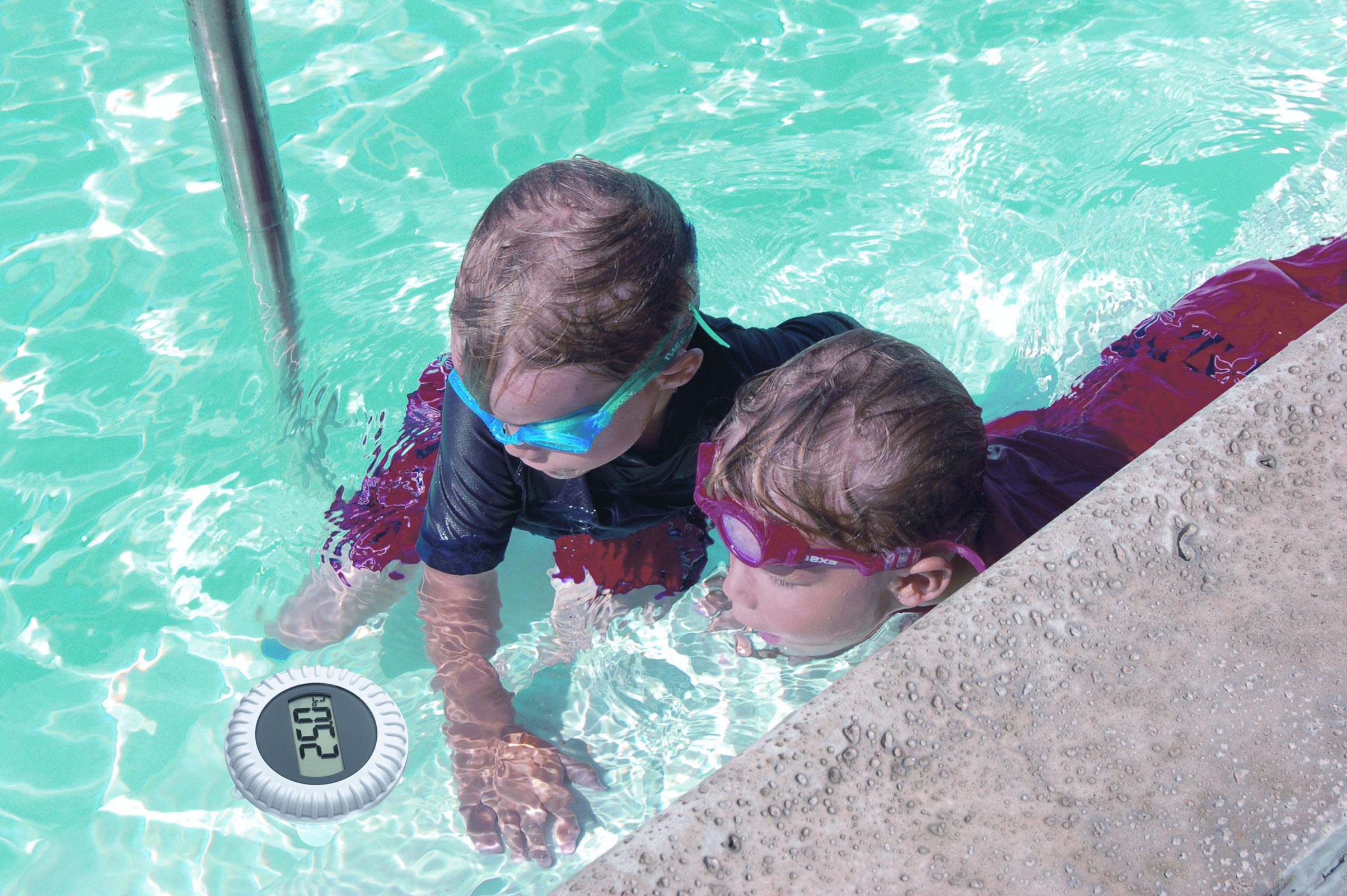 TFA Dostmann Émetteur Piscine avec écran 30.3199.IT pour Stations Radio TFA 30.3060 | 30.3039 | 30.3053 pour bassins, piscines et piscines Blanc/Gris