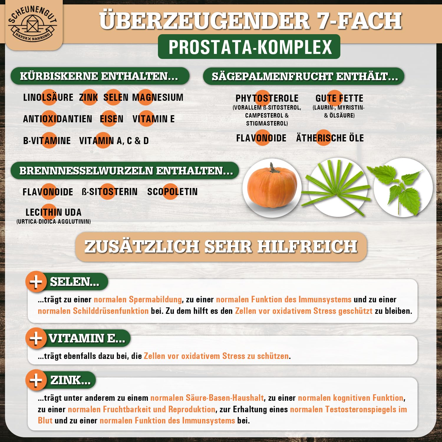 PROSTA INTENSO® Prostata Kapseln -WICHTIG: Markenkomplex mit Sägepalmenextrakt, Brennnesselwurzel, Kürbiskern, Zink, Selen DE SCHEUNENGUT®