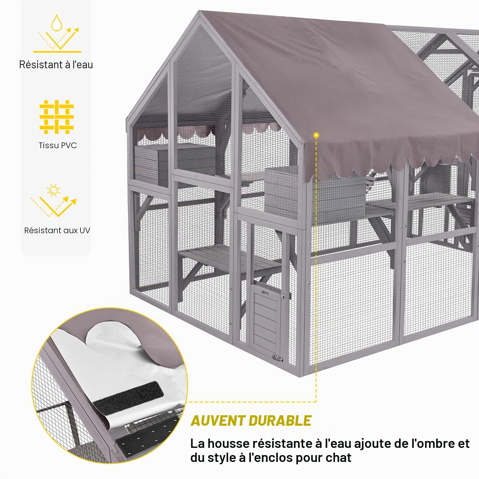 Grande maison pour chat en bois avec ponts et toit