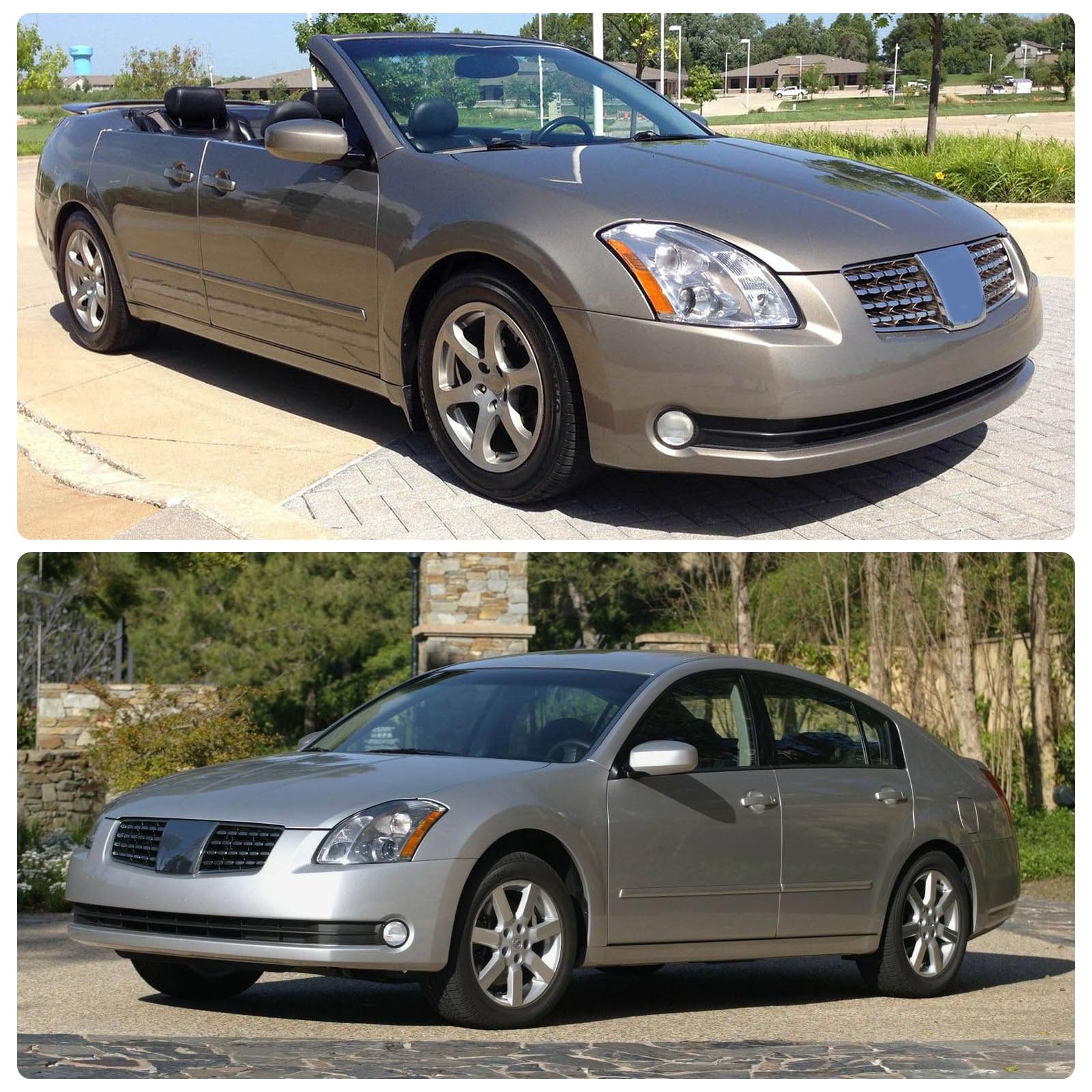 ADCARLIGHTS for 2004 2005 2006 Nissan Maxima Headlight Assembly for 04 05 06 Nissan Maxima Clear Lens Chrome Housing with Amber Reflector Headlamp Replacement Left and Right Pair