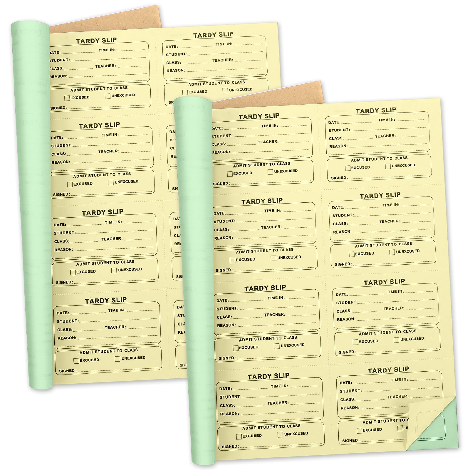 Engrowtic 800 Pcs Tardy Slip Book with Carbonless Duplicates 3.5 x 4.3 Inch Tardy Slips Per Book Form Register Copy Notebook for Student Late Arrivals
