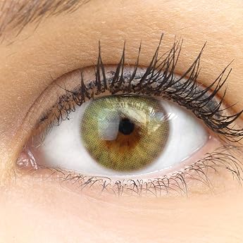 GLAMLENS Bozen Green Green + Container Very High Coverage Natural Green Contact Lenses Colored Monthly Lenses Made of Silicone Hydrogel 1 Pair 2 Pieces DIA 14.00 Without Prescription