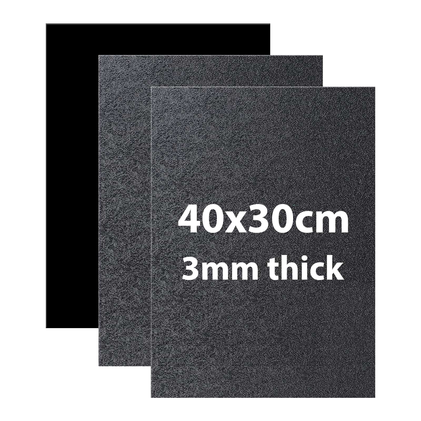 LALAGO arkusze czarne z tworzywa ABS, 3 sztuki 3 mm 40 x 30 cm, płyty z twardego plastiku do modelarstwa i rzemiosła