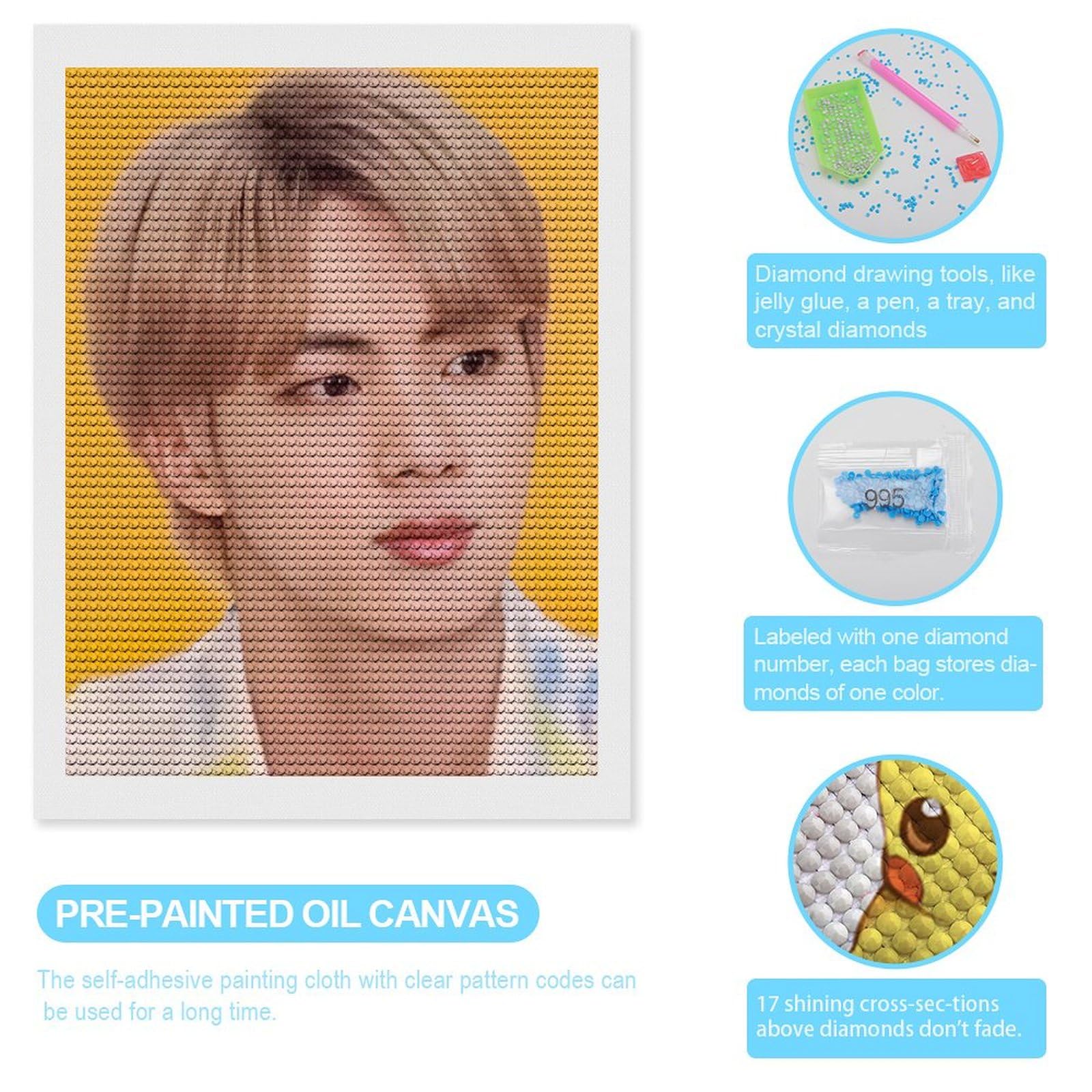Amazon.co.jp: BTS Jin ダイヤモンドアート 丸いビーズ 操作簡単 応援