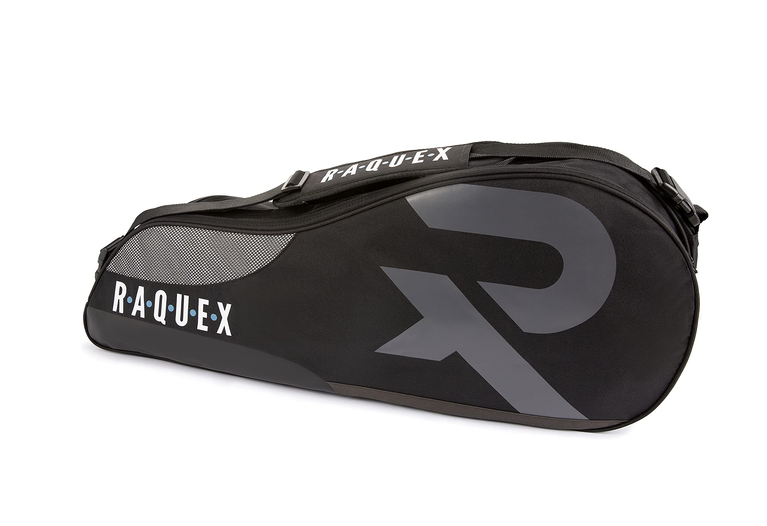Raquex Bolsa para Raquetas : Tenis, Bádminton y Squash. Azul/Negro/Magenta. con Capacidad para hasta 6 Raquetas, Accesorios y Zapatillas