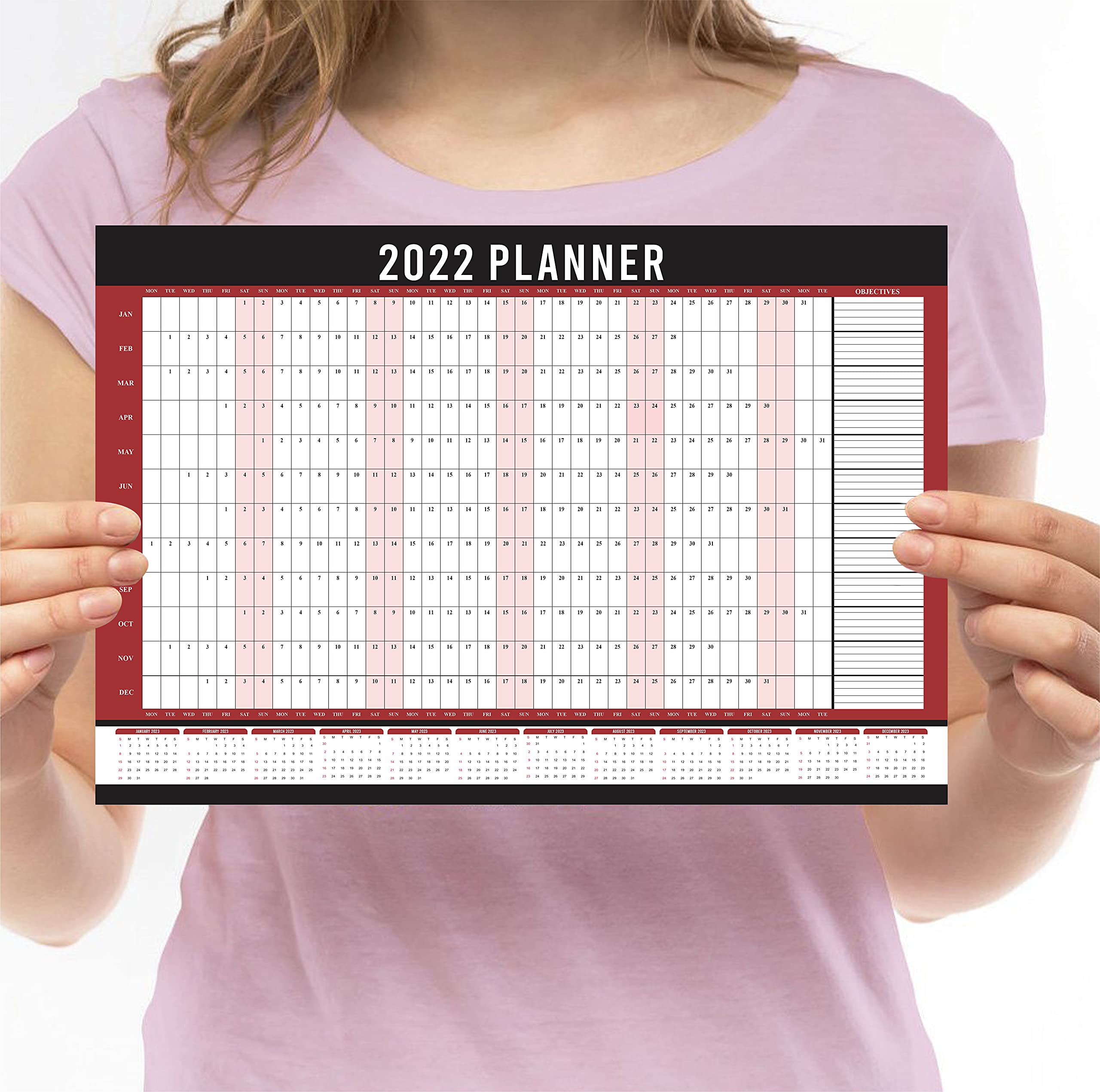Buy 2022 Wall Planner A3 Size (29.7X42Cm) Year Calendar Organiser Runs