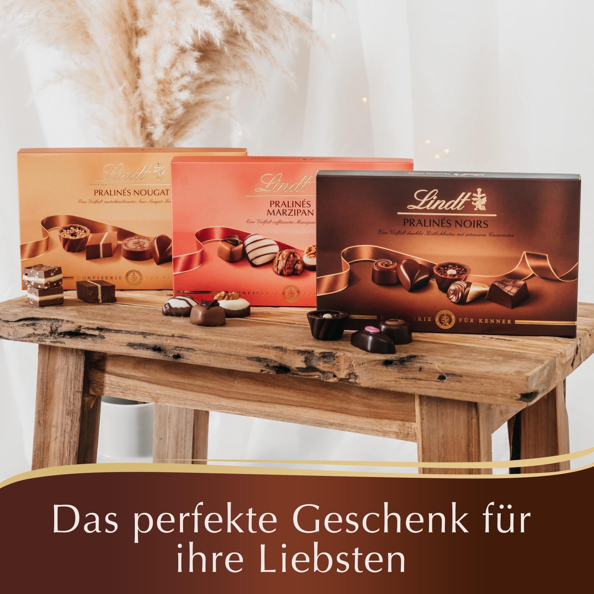 Lindt Schokolade - Pralinen Für Kenner Noirs | 200 g | Pralinés-Schachtel mit 20 Pralinen aus exquisiter dunkler Schokolade in 6 köstlichen Sorten | Pralinengeschenk | Schokoladengeschenk