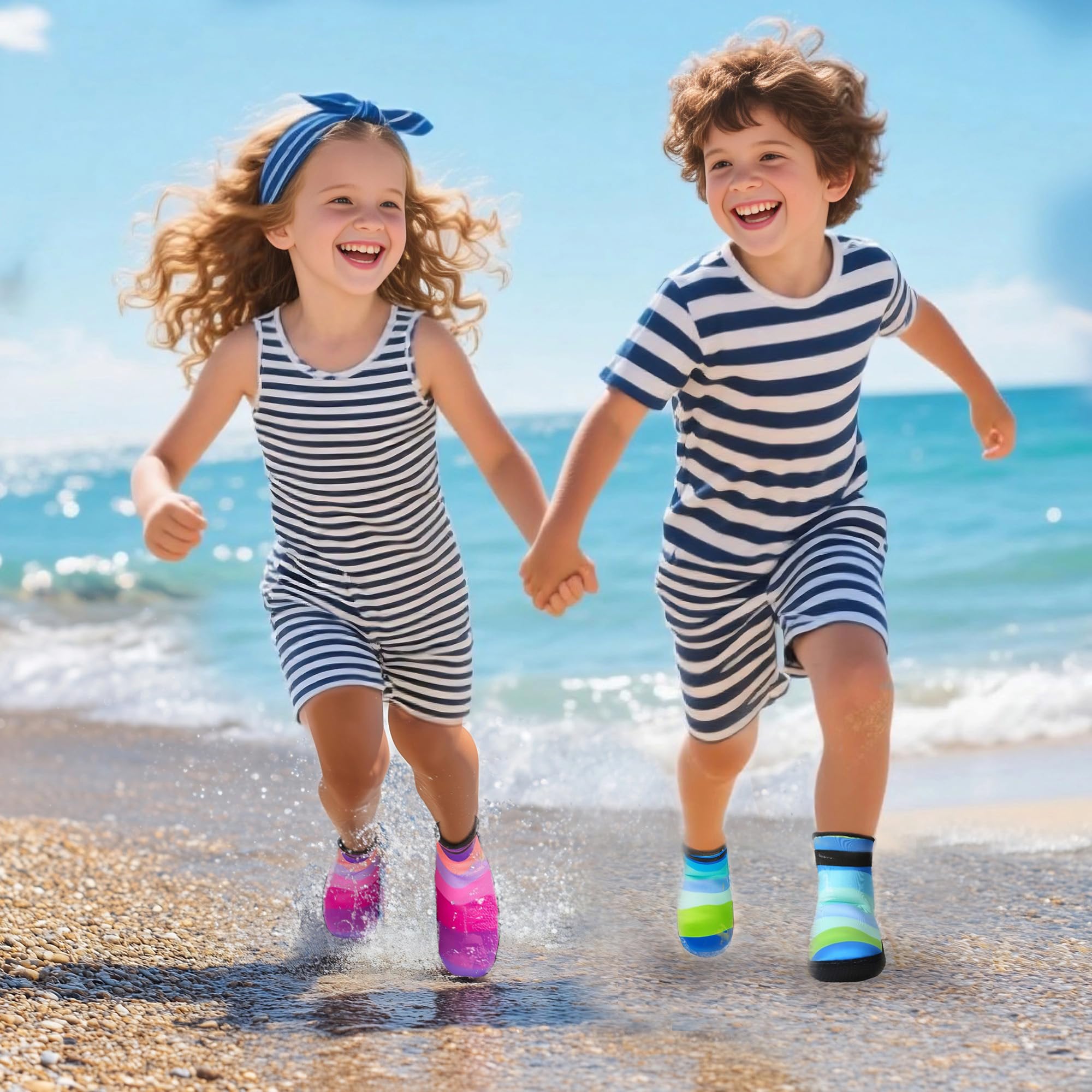 YOTAN Neoprensocken Kinder 3mm, Rutschfeste Wassersport-Socken für Schwimmen, Surfen, Strand & Tauchen, Atmungsaktiv, Langlebig, Wärmend