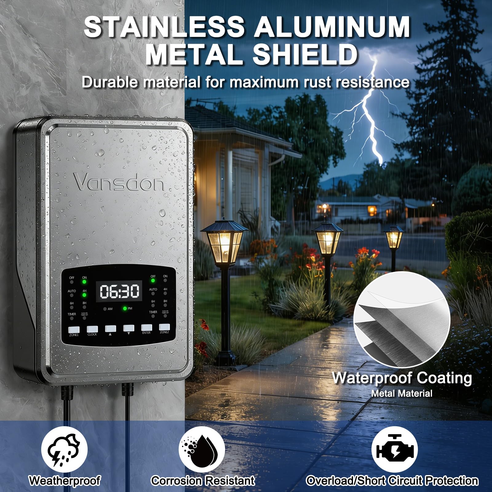 Vansdon Low Voltage Transformer - 2 Zone LED Lighting -6
