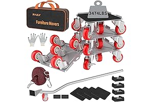 MYUEA【Upgrade Large】 Furniture Dolly, Furniture Movers with 5 Wheels, Lift Heavy Objects with Ease!