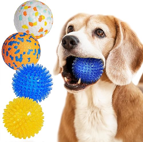 Miniatura 1 de Pelotas para perros de 2.5 pulgadas para masticadores agresivos pequeños y medianos, juguetes para masticar cachorros para dentición, pelota de