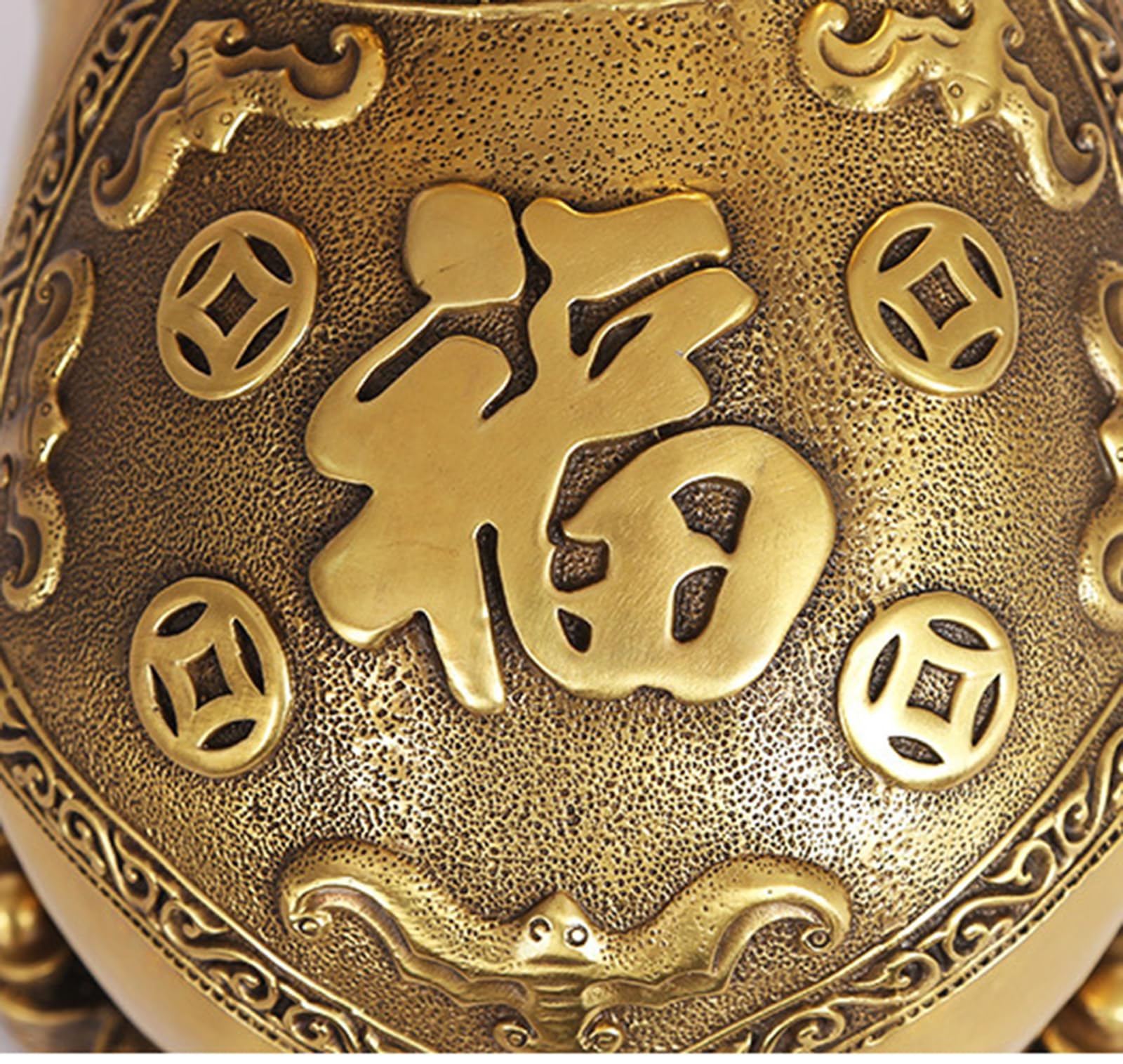 Mosiężna statua świni bogactwa Feng Shui figurka szczęśliwej świni | Z monetami Złota sztabka Baza Premium Miedź Ozdoba dekoracyjna do salonu, biurka, biura