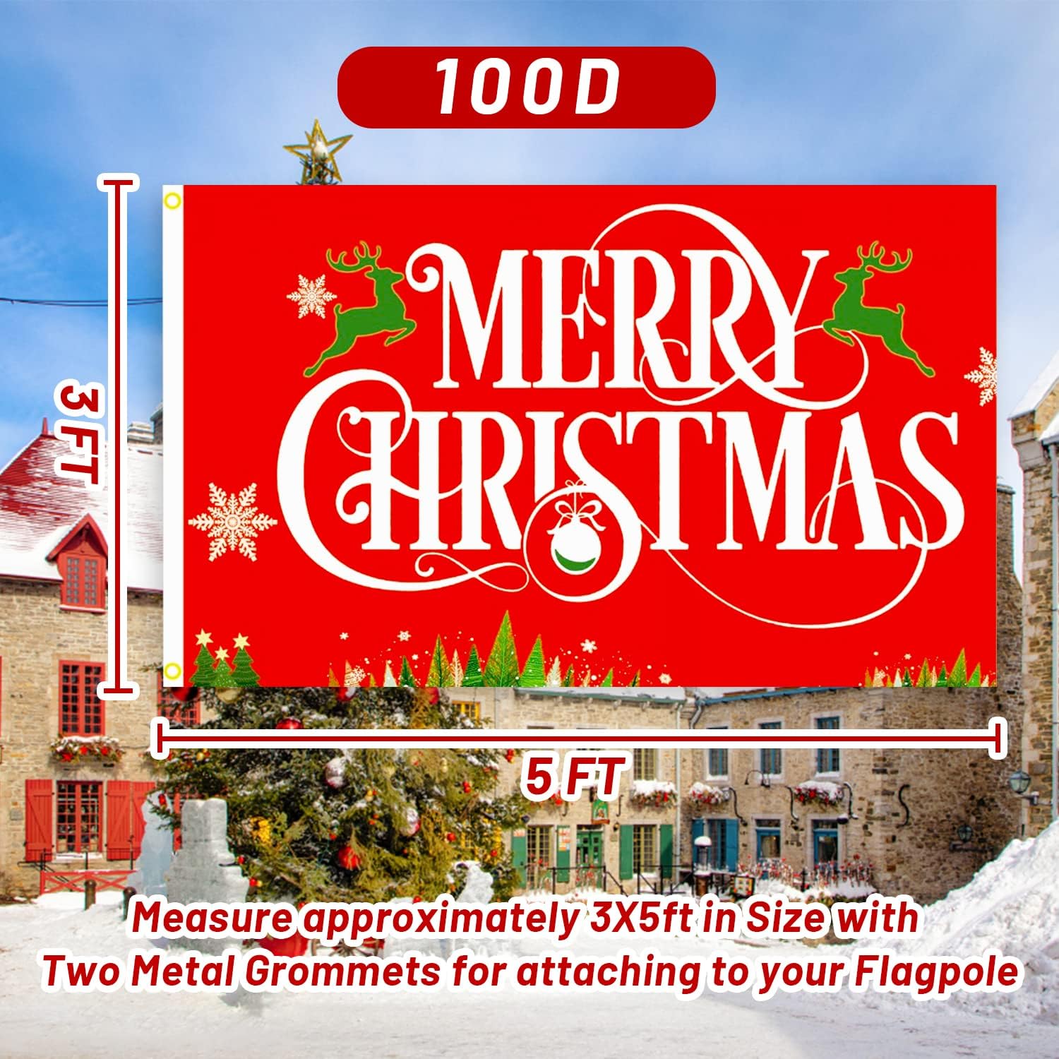 Drapeau De Noël, Bannière De Noël Décoration De Noël Pendentif Bannière