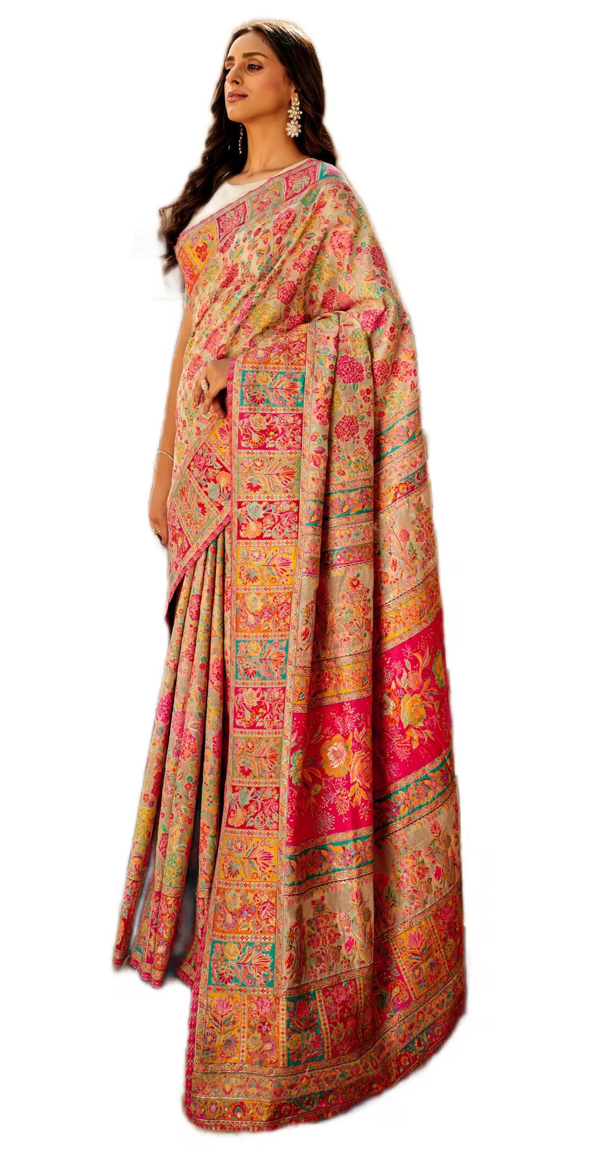 SWORNOF Women's kanjivaram banarasi silk saree for Patola festival Wedding silk with rich pallu Design sarees for women with blouse piece