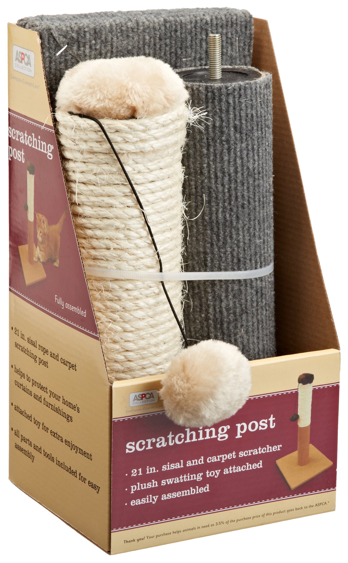 ASPCA AS-6130 Cat Scratching Post, Gray