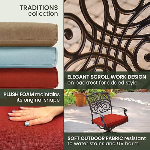 Miniatura 9 de Hanover Traditions - Juego de comedor moderno de 11 piezas con mesa de comedor rectangular grande de aluminio fundido sin óxido y 10 sillas