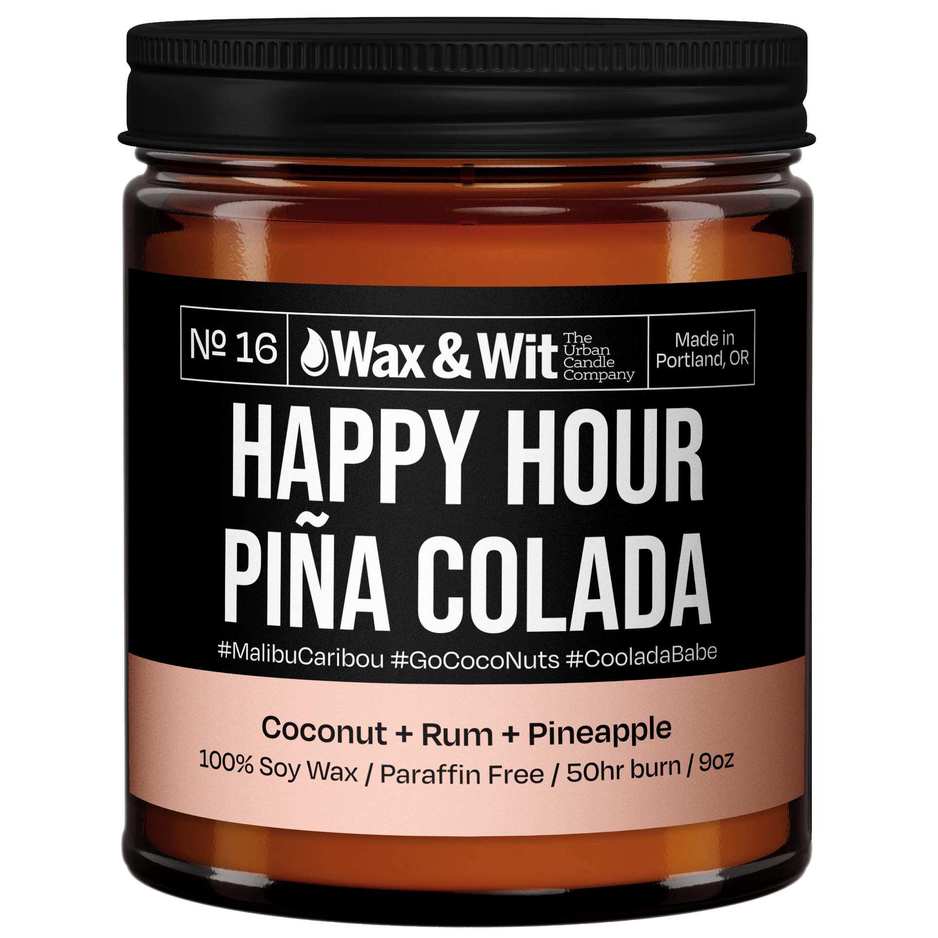 Wax & Wit Funny Soy Candle Gift for Women - Humorous, Aromatherapy Soy Wax Candle, Ideal for Housewarming, Coworker, Birthday – Pineapple, Coconut - 9oz