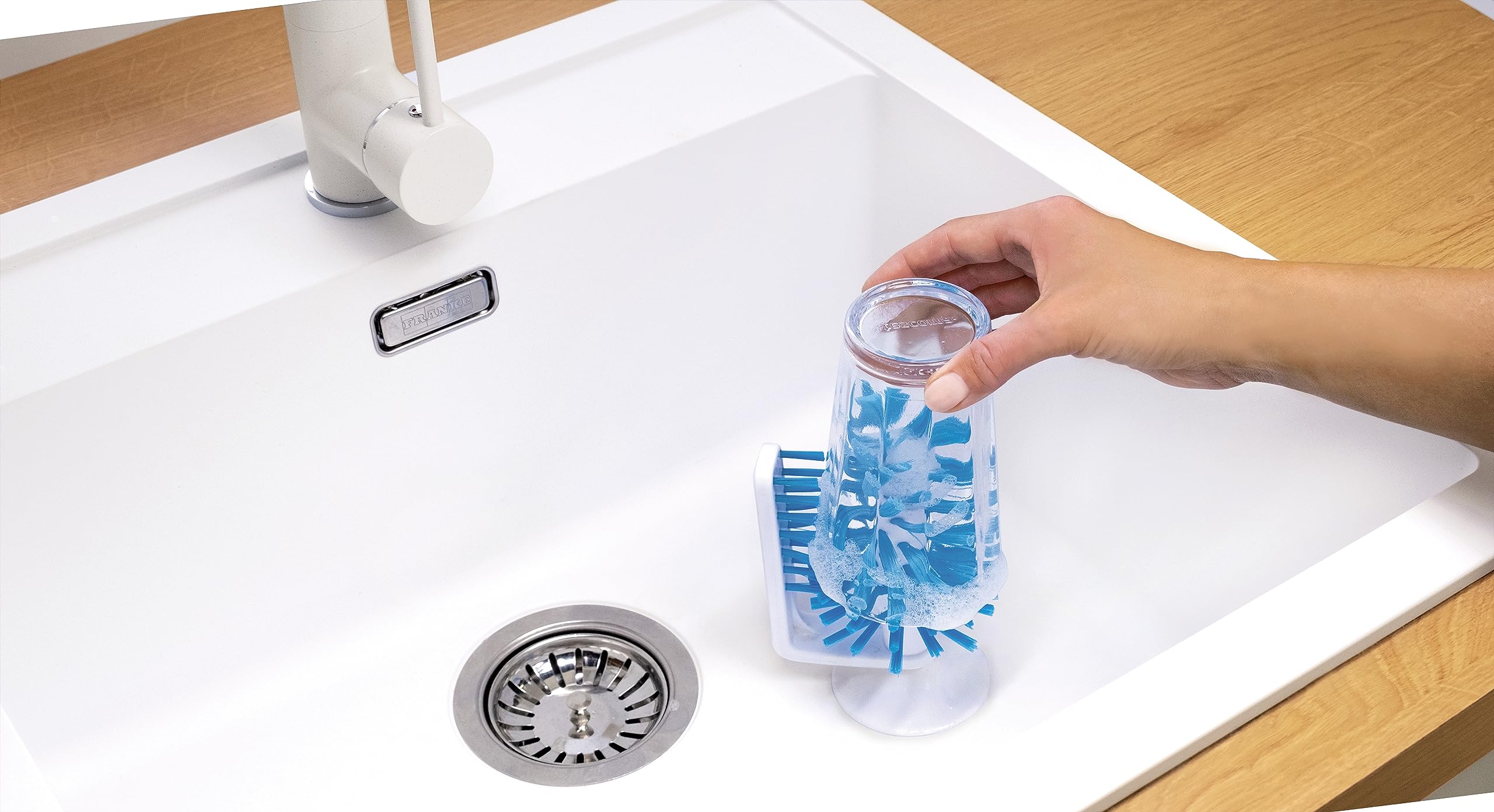 Tescoma Glass cleaning brush CLEAN KIT, with suction knob