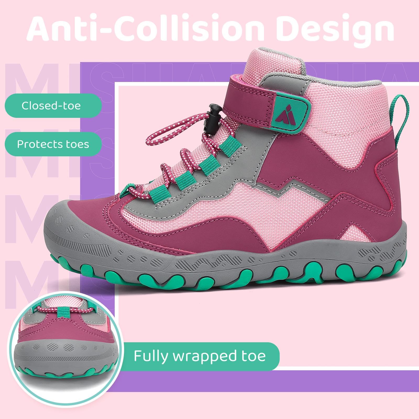 Mishansha Chaussures de Randonnée pour Garçons Antidérapant Trekking Léger Respirant Baskets Sneakers GR.24-38 EU