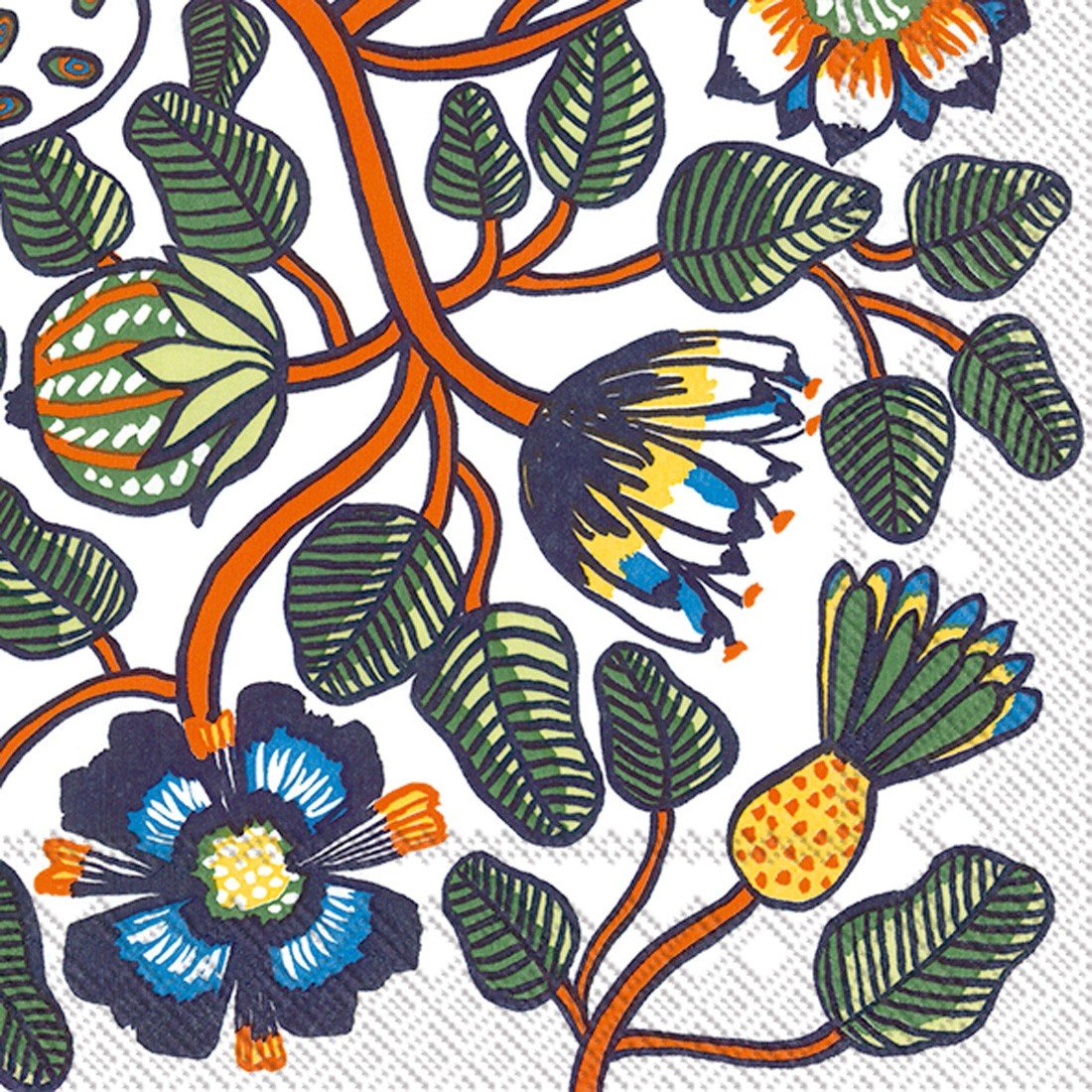Ideal Home Range C606017 Marimekko 20 Count Paper Cocktail Napkins, Tiara Orange