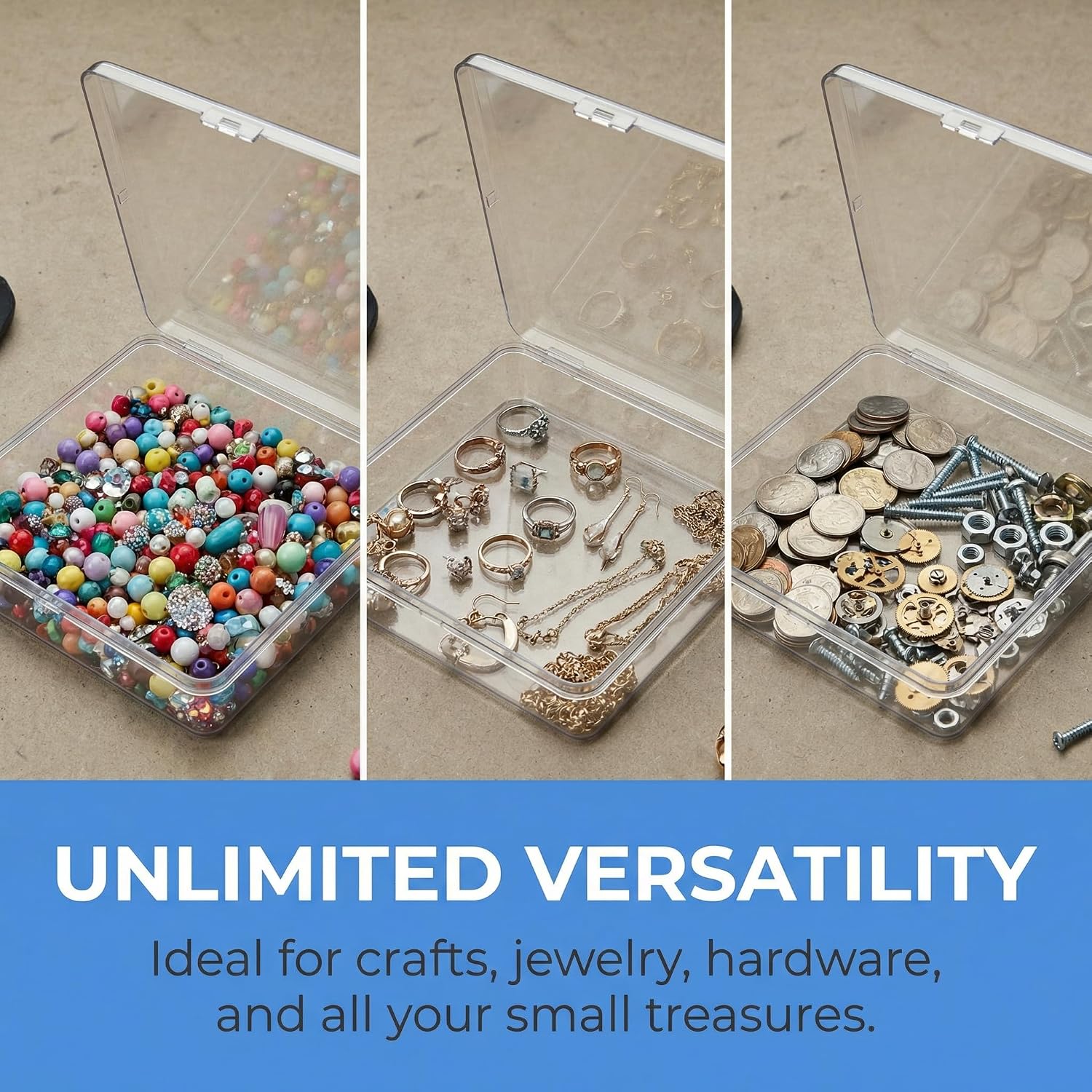 8 Pcs Cheer Bow Storage Boxes, 7.3 x 7.3 Inch Clear Stackable Bow Cases