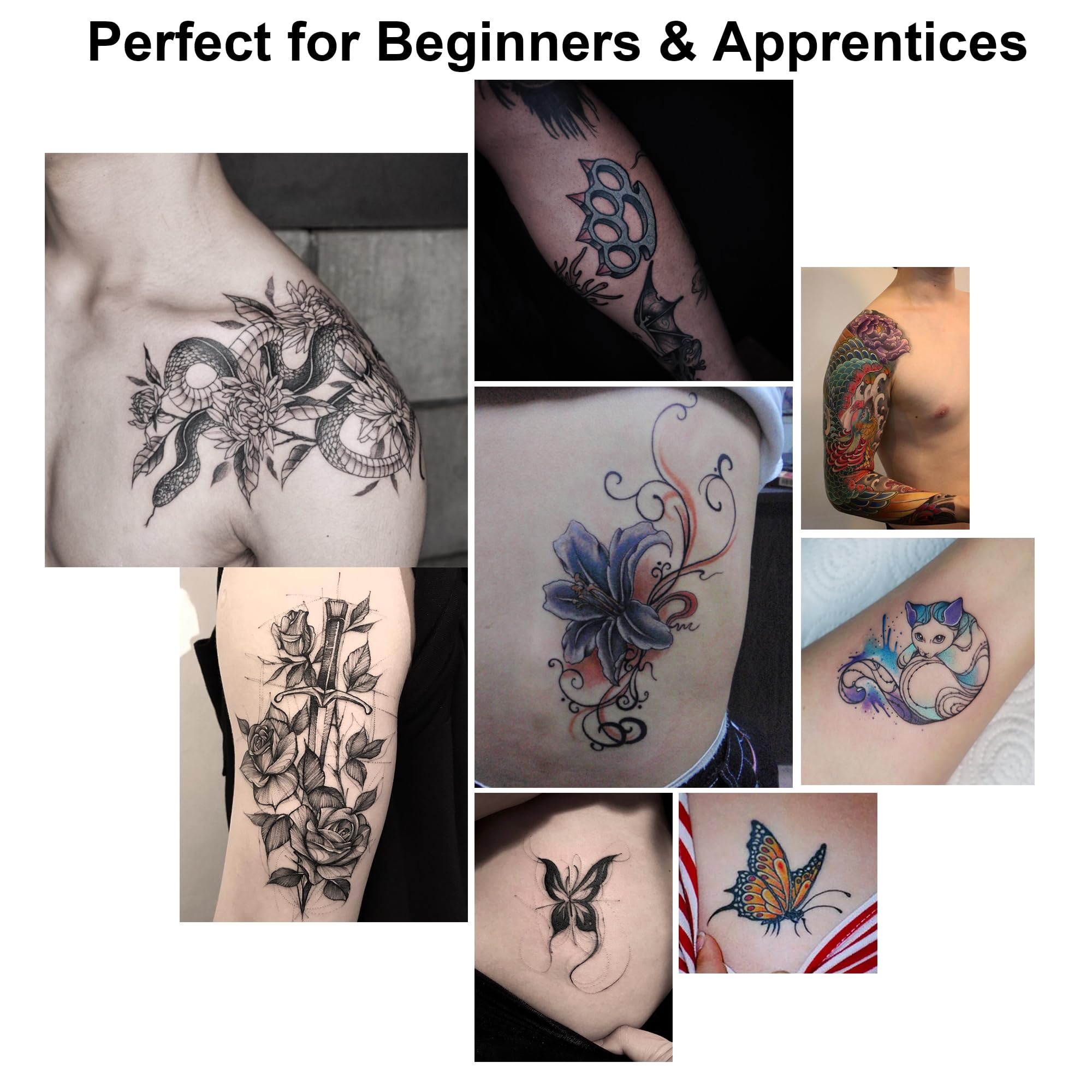 Cuaderno de práctica de tatuajes D5, 7 hojas de material premium de 3 mm, libro original de práctica de tatuajes, crea tu propio diario de entrenamiento de tatuajes, portátil y reutilizable para