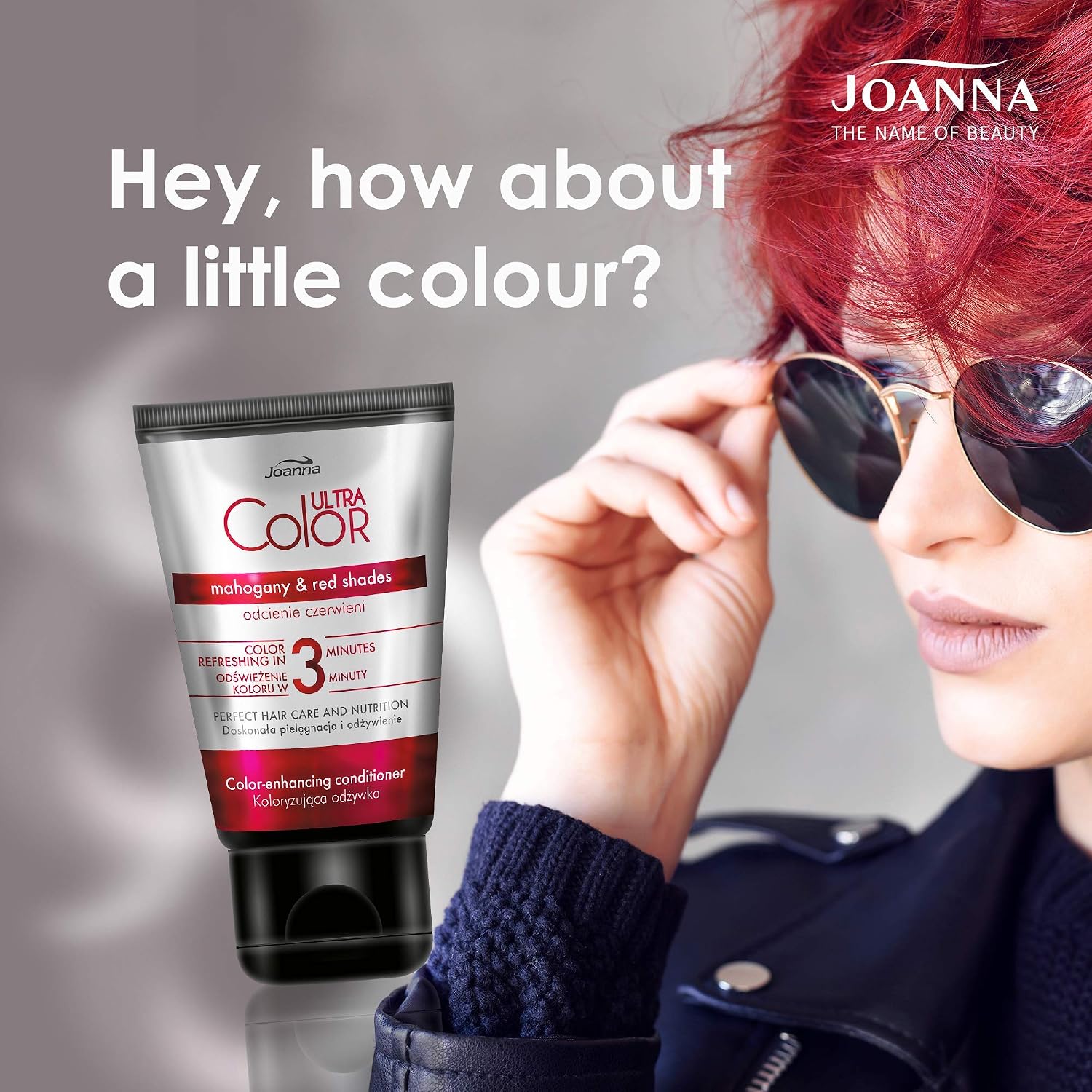 Joanna Ultra Color, Colour Enhancing Conditioner, Mahogany Cherry Red Shades Of Natural And Dyed Hair, Hair Care - Image 3