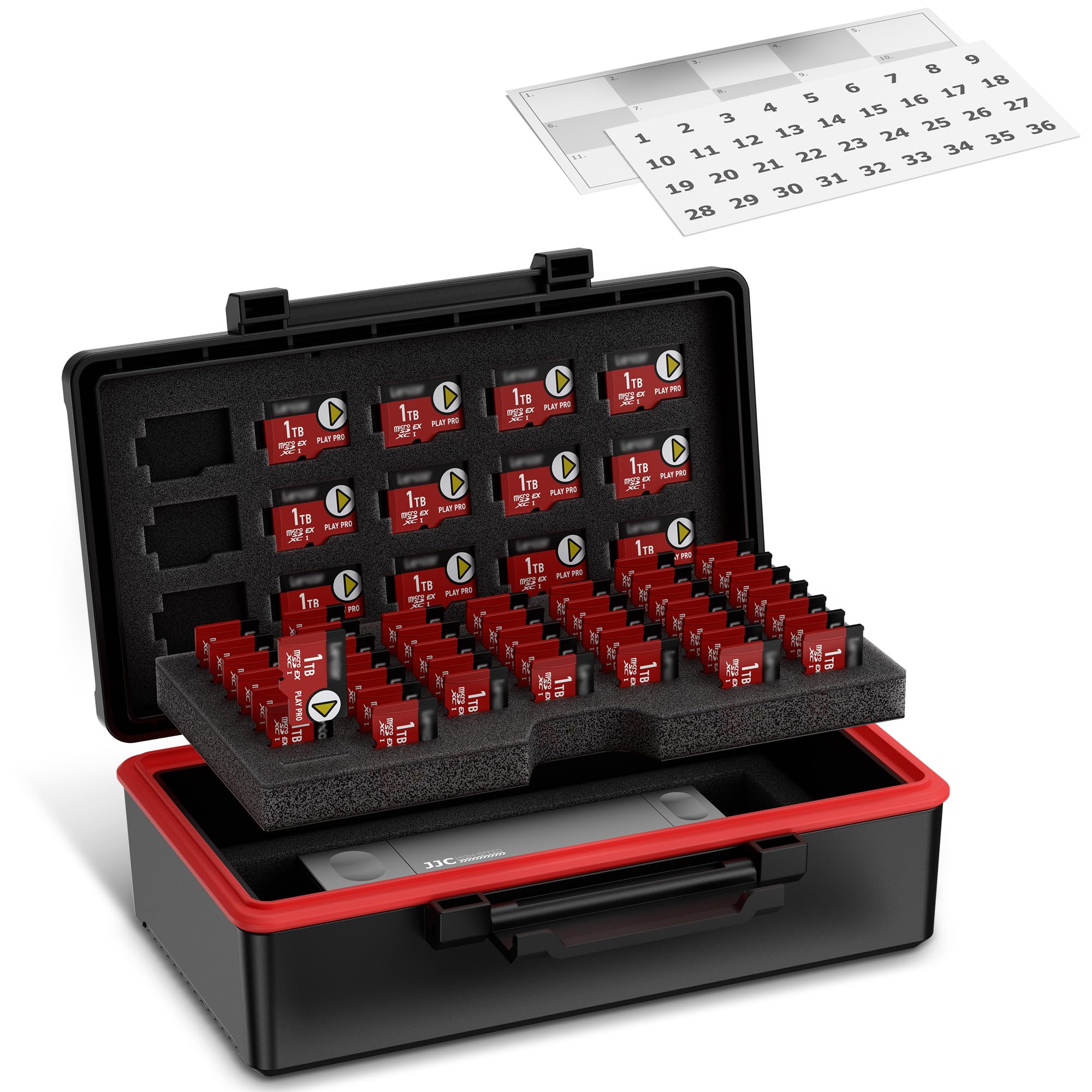 Kiorafoto Custodia per schede di memoria a 58 scomparti, impermeabile, anti-shock, per 58x Micro SD/TF - con etichetta di carta, MSD Card Holder Box Organizer Storage