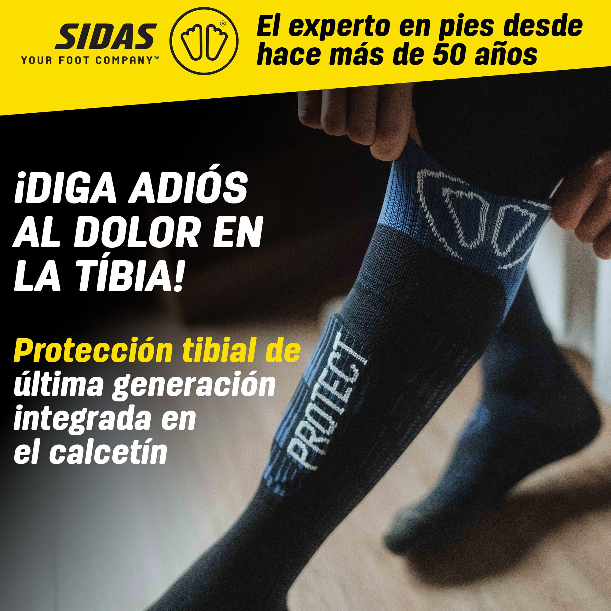 Sidas Calcetines unisex de lana merino para clima frío, protección de espinillas, volumen medio, hasta la rodilla