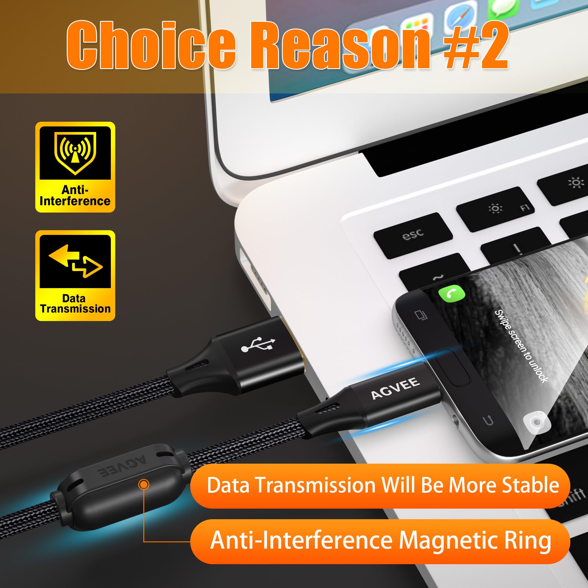 AGVEE Cavo dati di ricarica USB da 1,5 m con anello magnetico compatibile con pompa per insulina Tandem t:Slim X2, ricambio per cavo di ricarica per la cura del diabete tandem, accessori per pompe